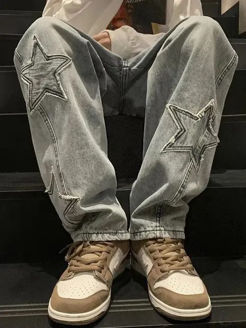Japanese Brand Chiaki x Kita Y2K Star Embroidery Denim Pant Size US 34 / EU 50 - 4 Thumbnail
