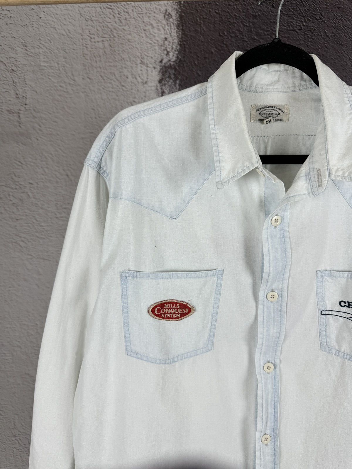 Chevignon × Vintage Chevignon vintage western light blue denim shirt size XL Size US XL / EU 56 / 4 - 4 Thumbnail