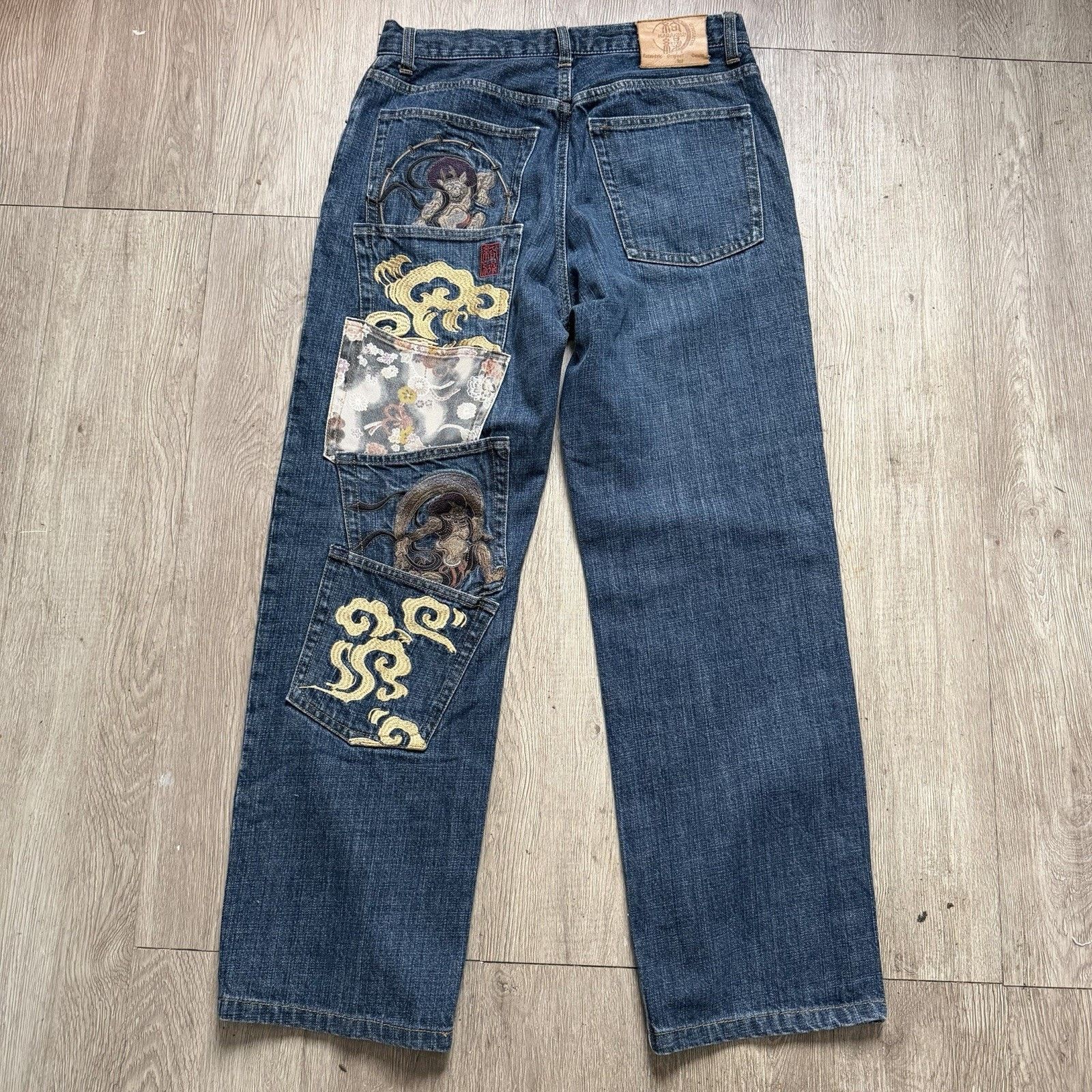 Vintage Karakuri Tamashii Koi Fish Embroidered Jeans