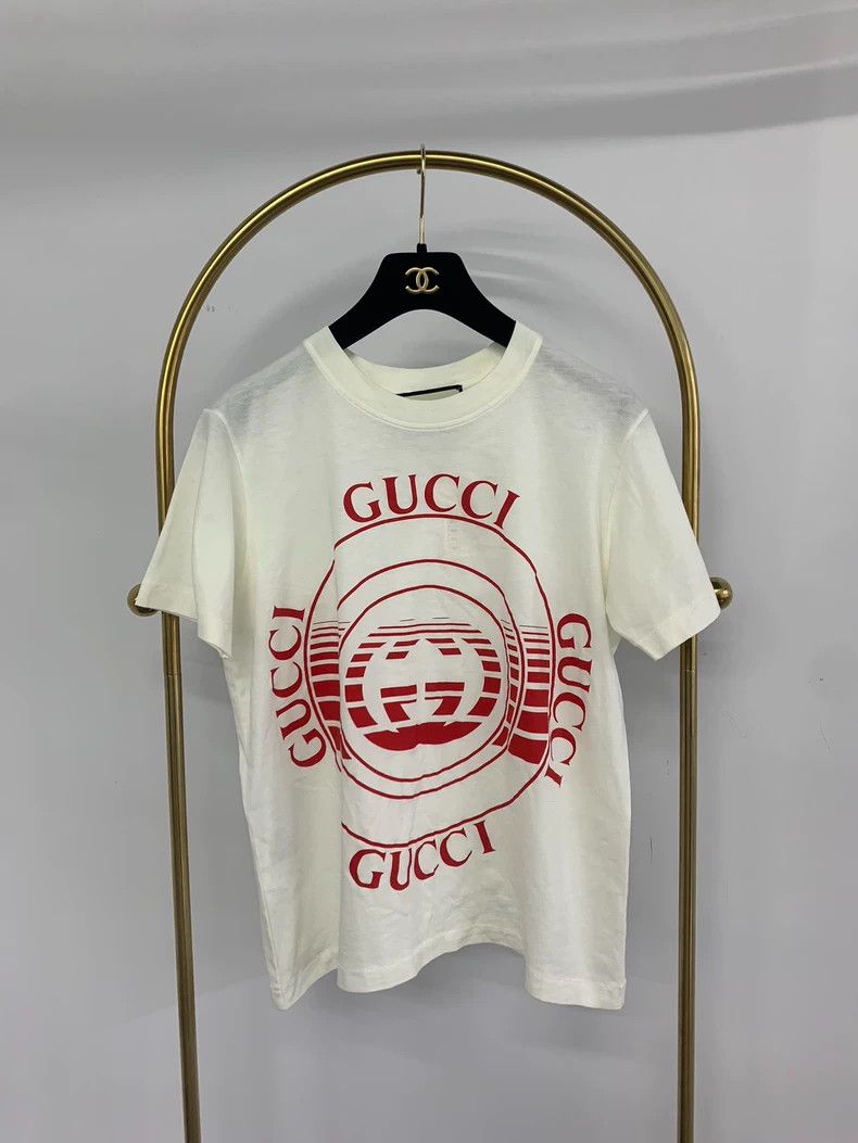 Gucci Gucci White and red letter logo short-sleeved T-shirt Size XS / US 0-2 / IT 36-38 - 1 Thumbnail