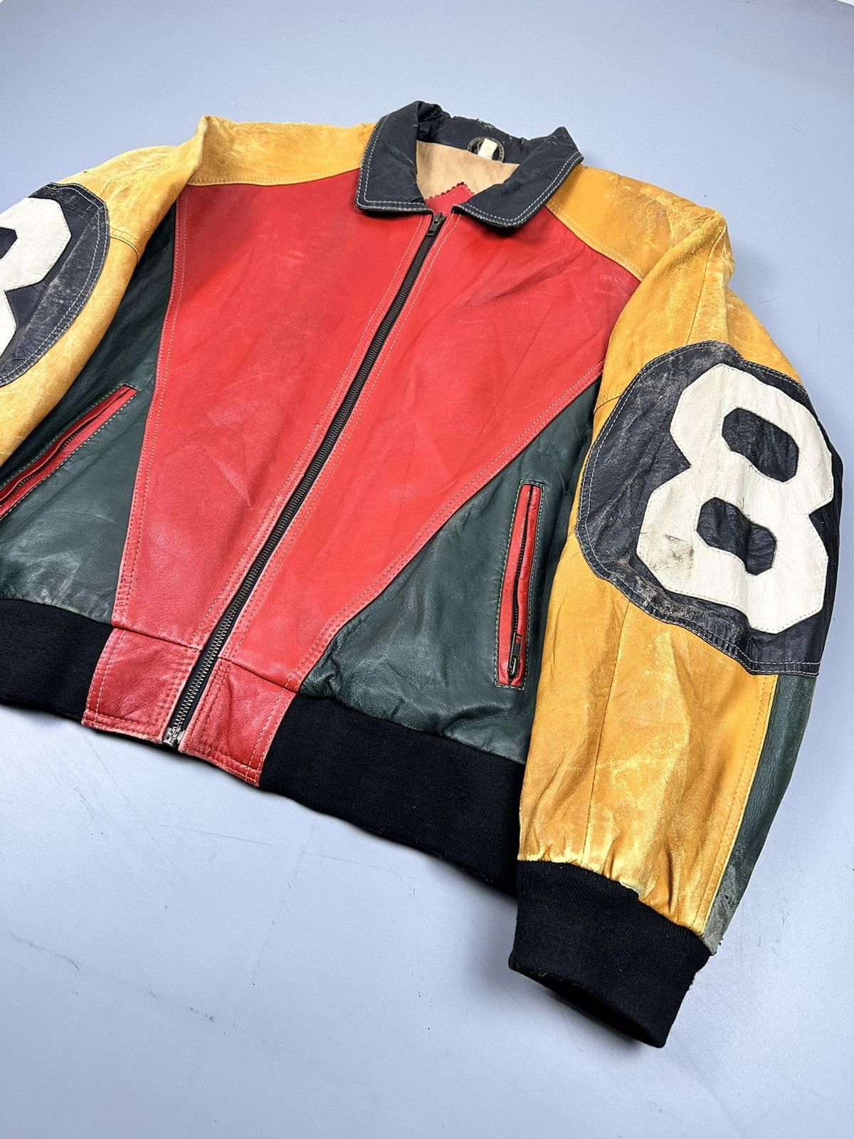 Vintage Distressed Vintage Howie & Son 8 Eight Ball Leather Jacket Size US M / EU 48-50 / 2 - 4 Thumbnail
