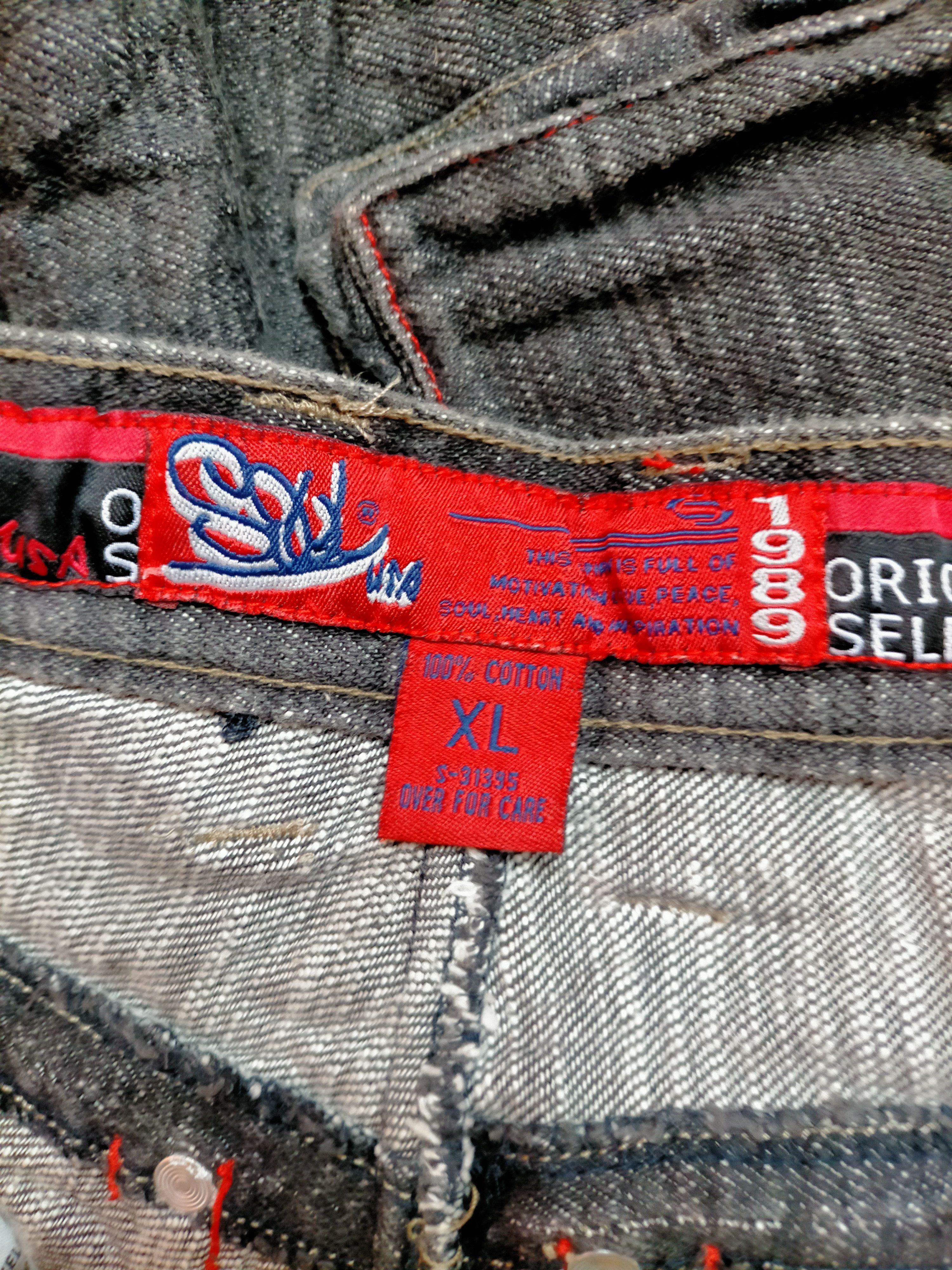 Vintage 1989 Baggy Soul Usa Embroidered Cargo Black Jeans