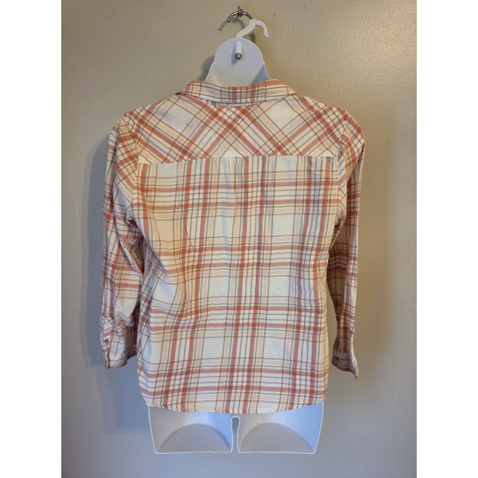 Croft & Barrow VINTAGE? No. Croft & Barrow White Orange Plaid Button Up Flannel Shirt Womens XL Size XL / US 12-14 / IT 48-50 - 6 Thumbnail