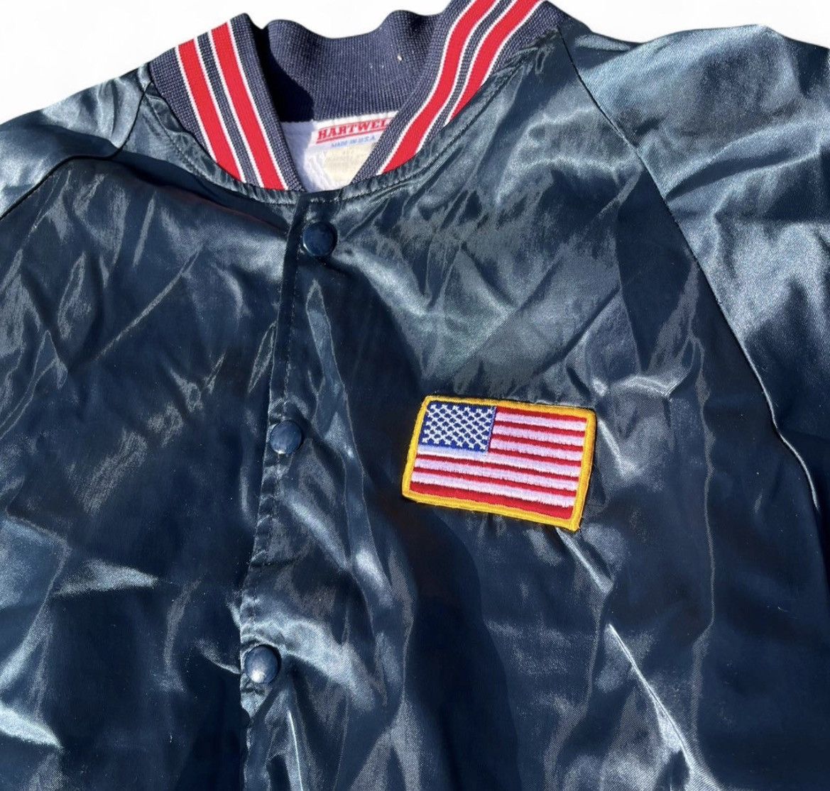 Other Vintage 70s Hartwell USA Satin Bomber Jacket L USA Patch Size US L / EU 52-54 / 3 - 4 Thumbnail