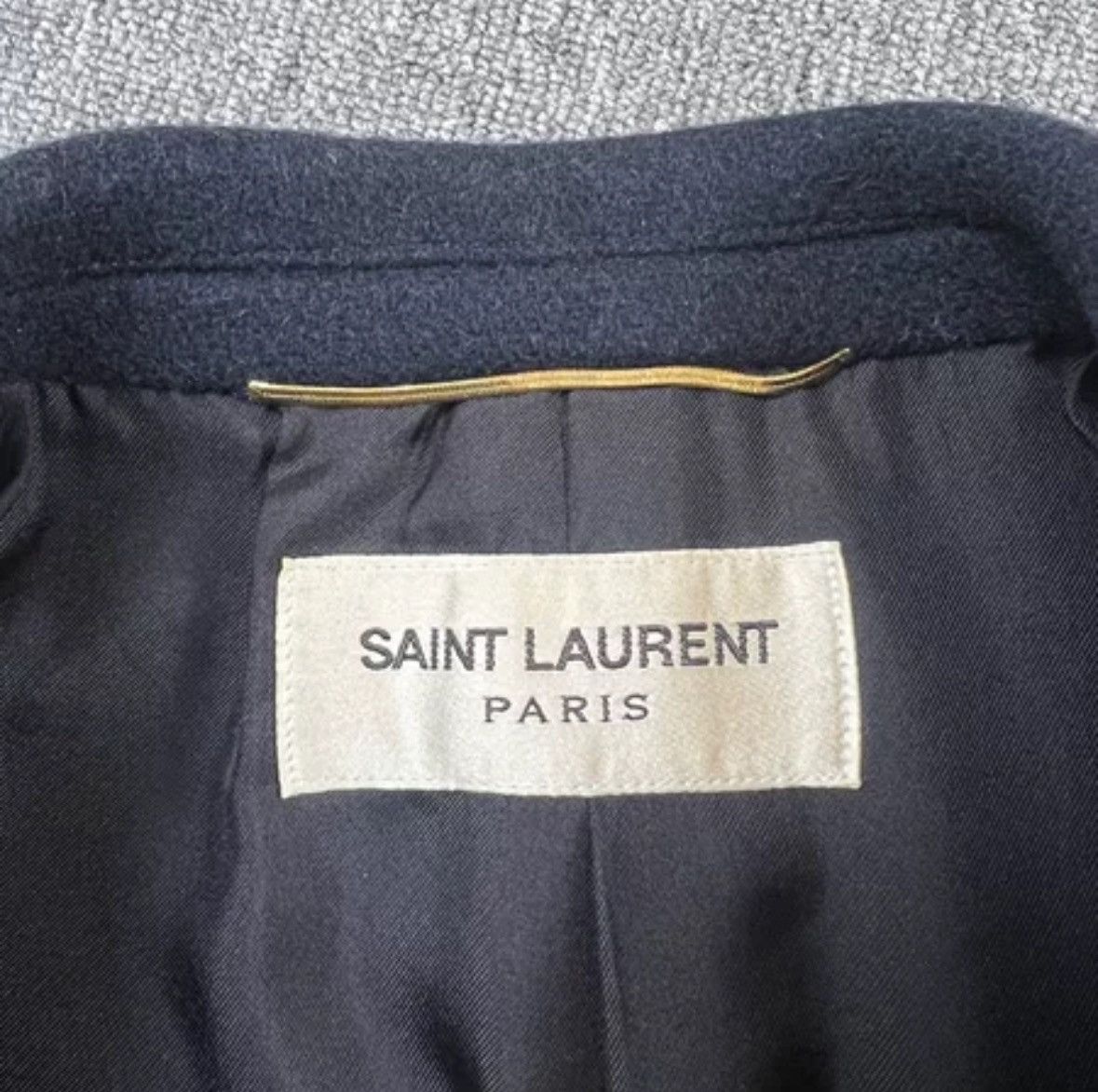 Saint Laurent Paris × Yves Saint Laurent Saint Laurent slp13fw Year 1 Deep Blue Navy breasted Coat Size US S / EU 44-46 / 1 - 3 Thumbnail
