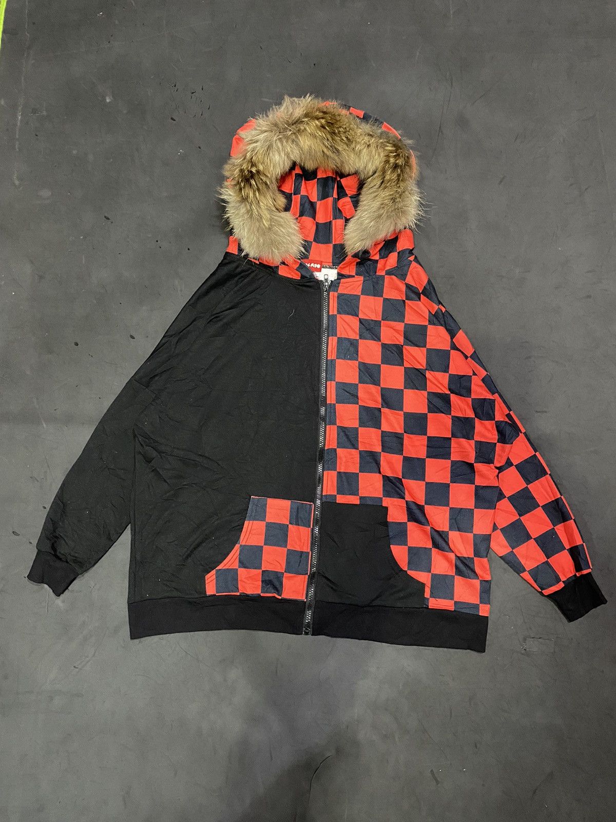 image of Acdc Japanese Furhoodie in Black/Red, Men's (Size Large)