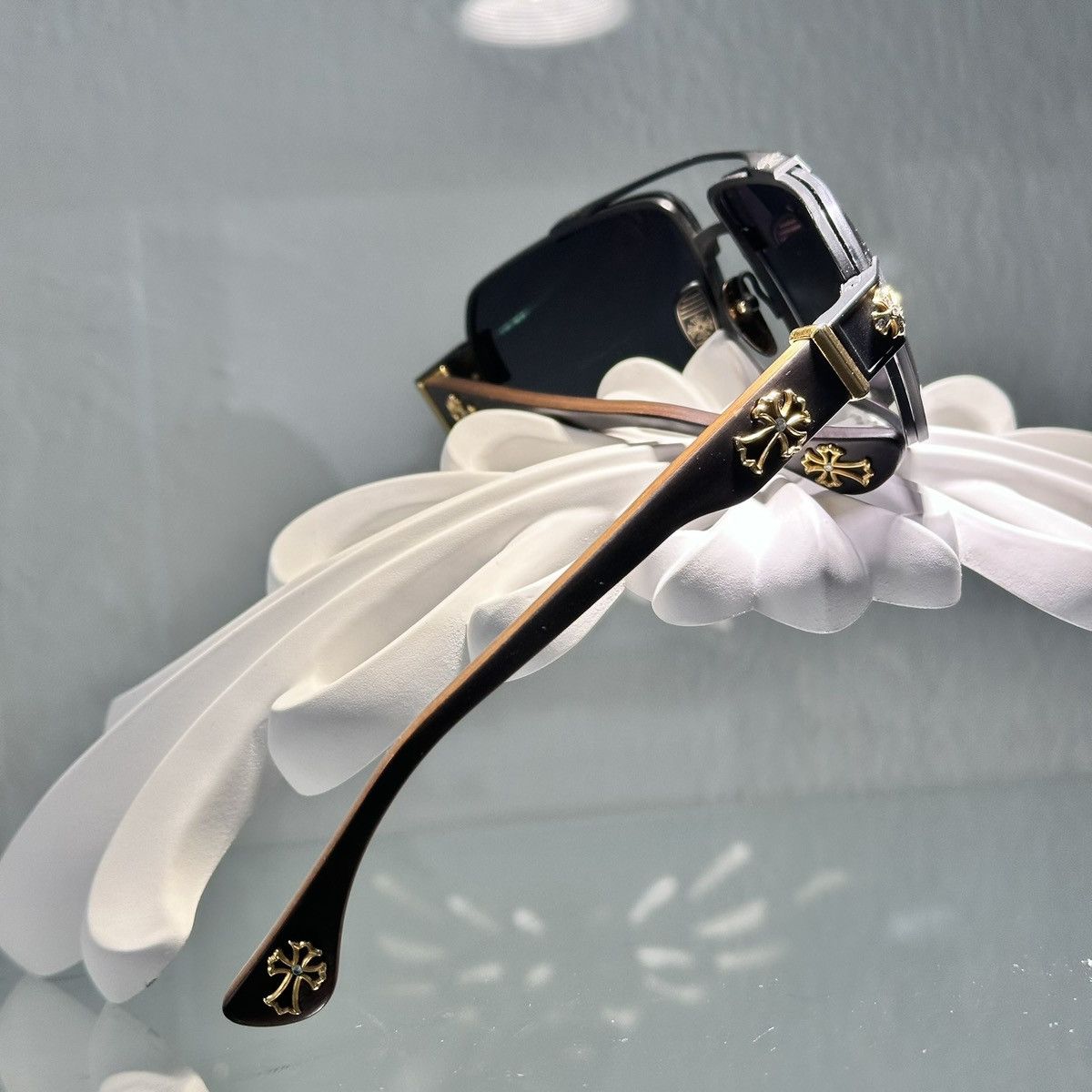 Chrome Hearts Chrome Hearts 💎 JEWEL Gummer 1/1 ‘Dark Triad’ Sunglasses Size ONE SIZE - 1 Thumbnail