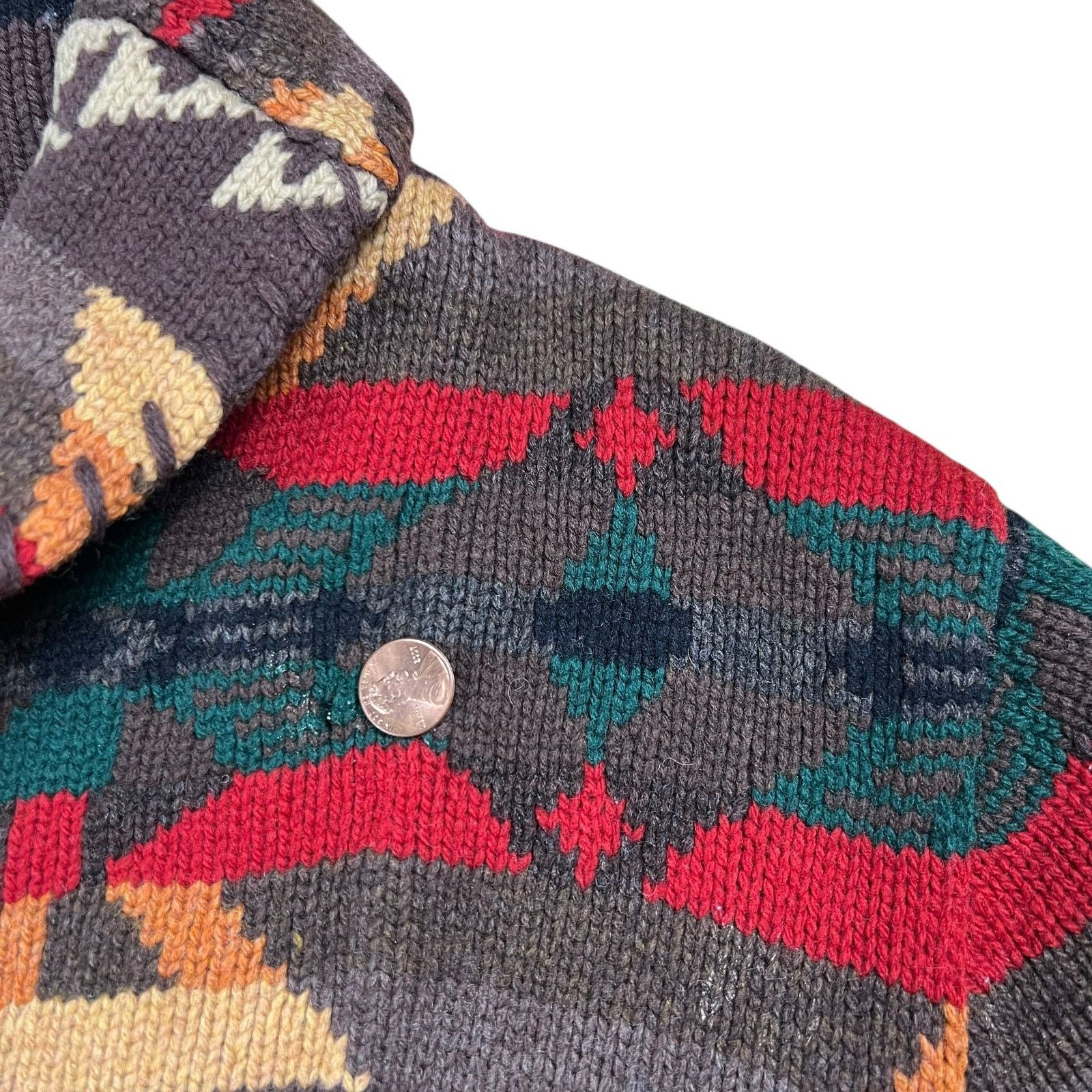 Ralph Lauren × Vintage Vintage Ralph Lauren Southwest Navajo Blanket Aztec Cardigan Size M / US 6-8 / IT 42-44 - 6 Thumbnail