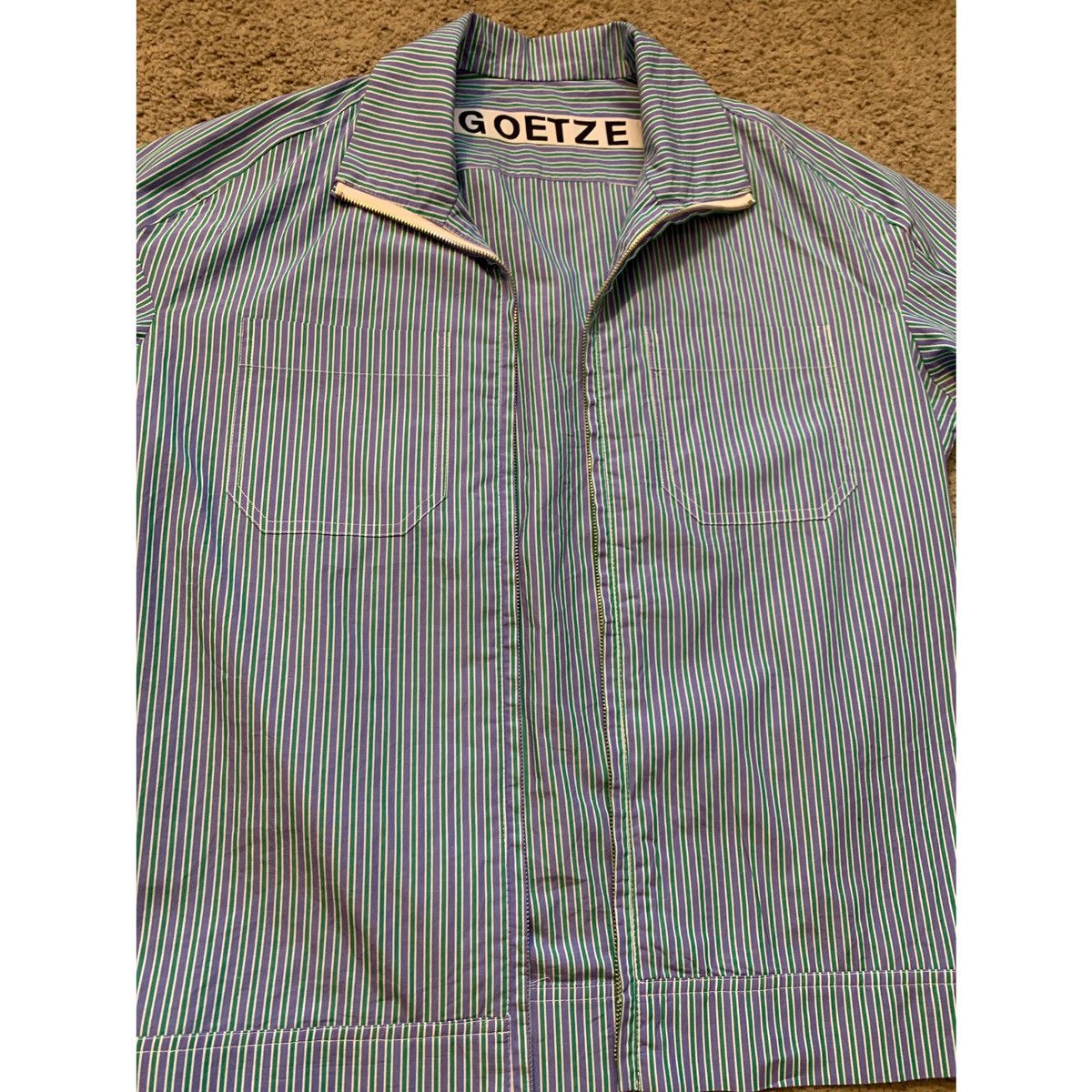 GOETZE GOETZE PLEATED CROPPED STRIPE SHIRT JACKET Size US S / EU 44-46 / 1 - 22 Thumbnail