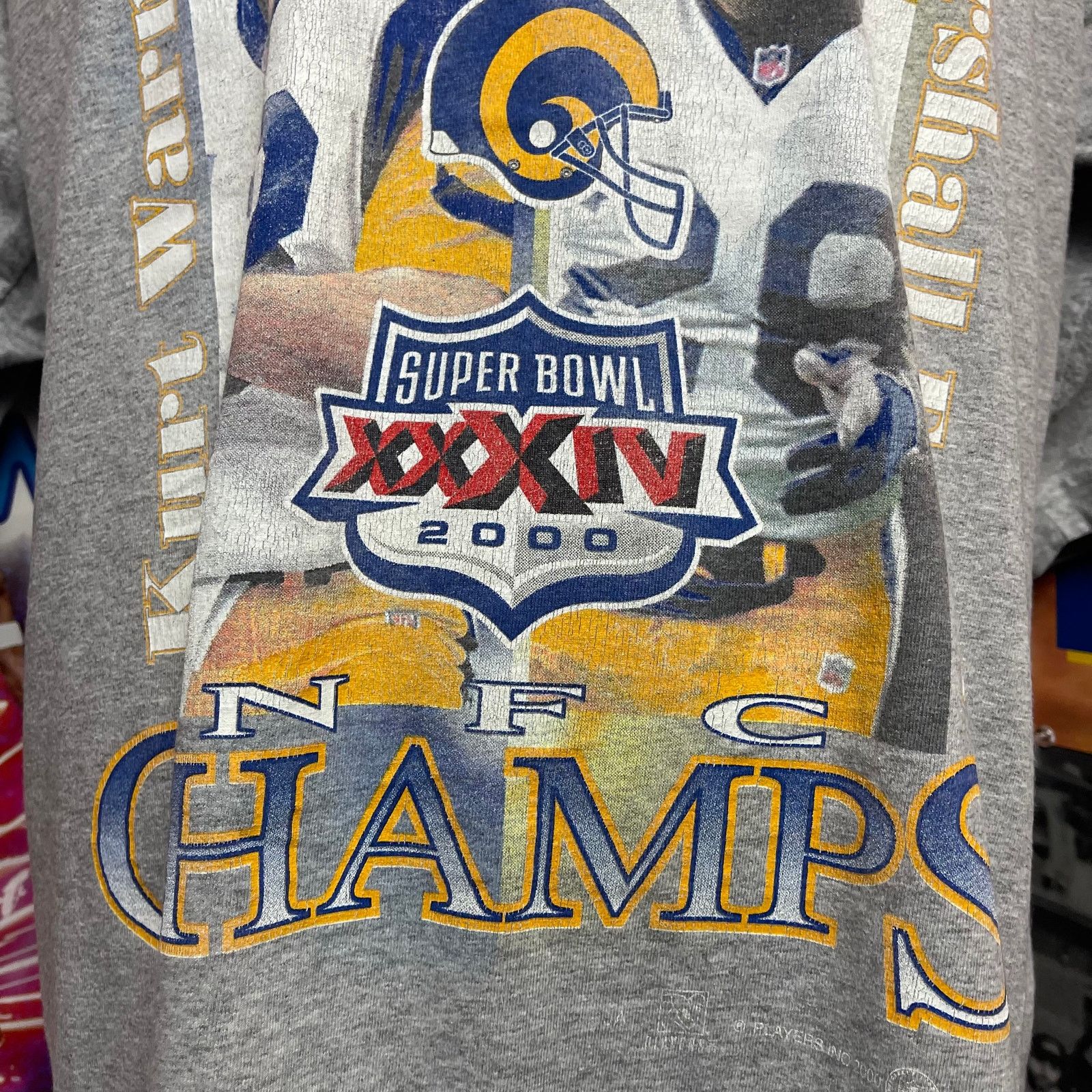 Vintage Vintage St. Louis Rams Kurt Warner Super Bowl 34 Champions Size US XL / EU 56 / 4 - 3 Thumbnail