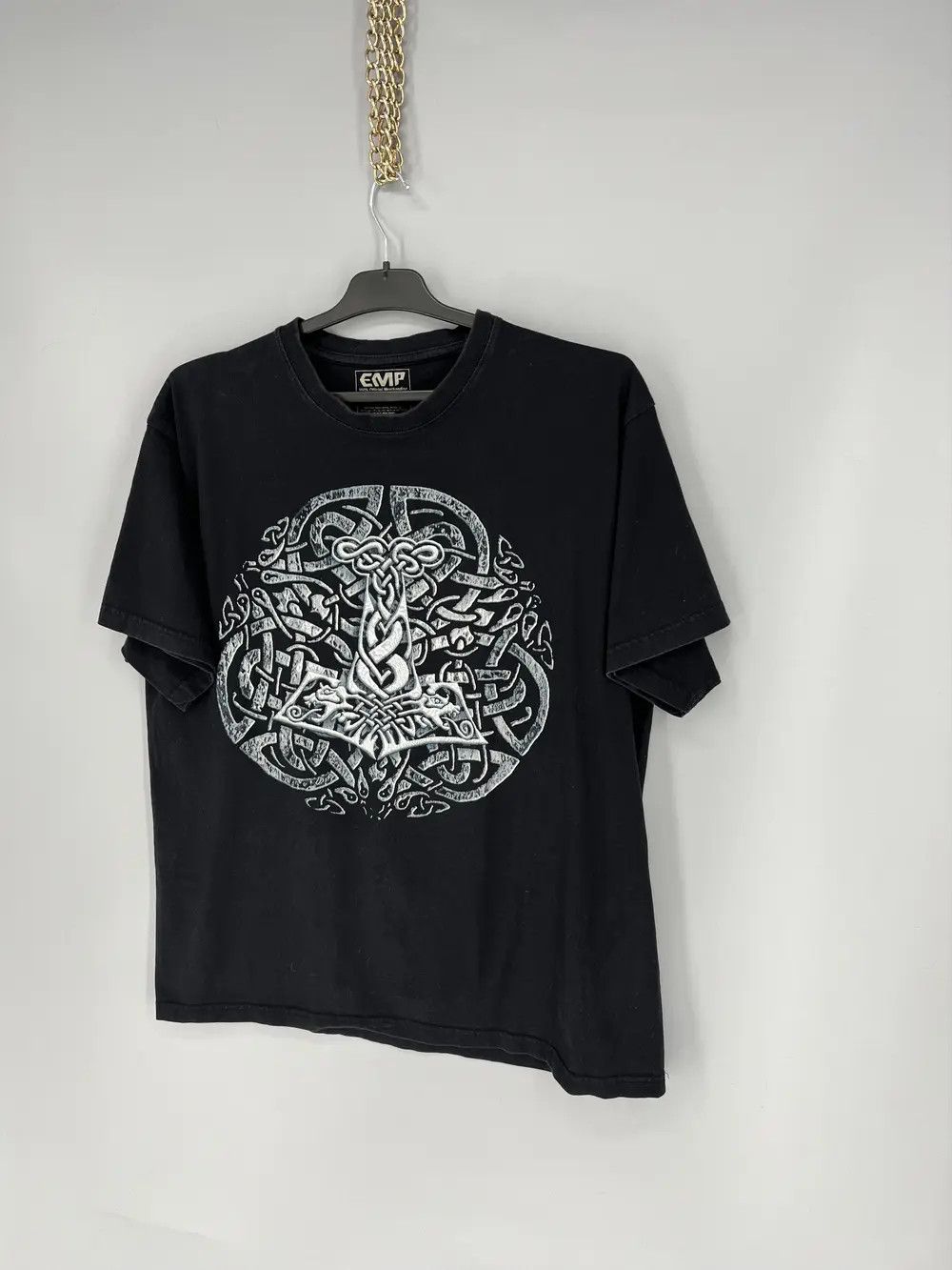 Vintage Vintage Y2k Washed AvantGarde Tribal Tee Streetwear Size US L / EU 52-54 / 3 - 3 Thumbnail