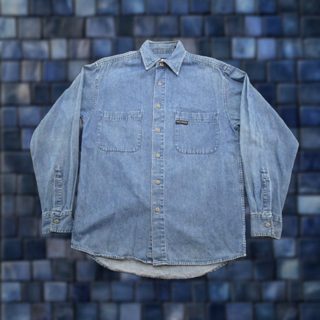 Harley Davidson Harley-Davidson Button-Up Shirt Denim Long Sleeve Blue Small Men’s Regular Pocket Collared Vintage? No - (adjusted) Size US S / EU 44-46 / 1 - 1 Thumbnail