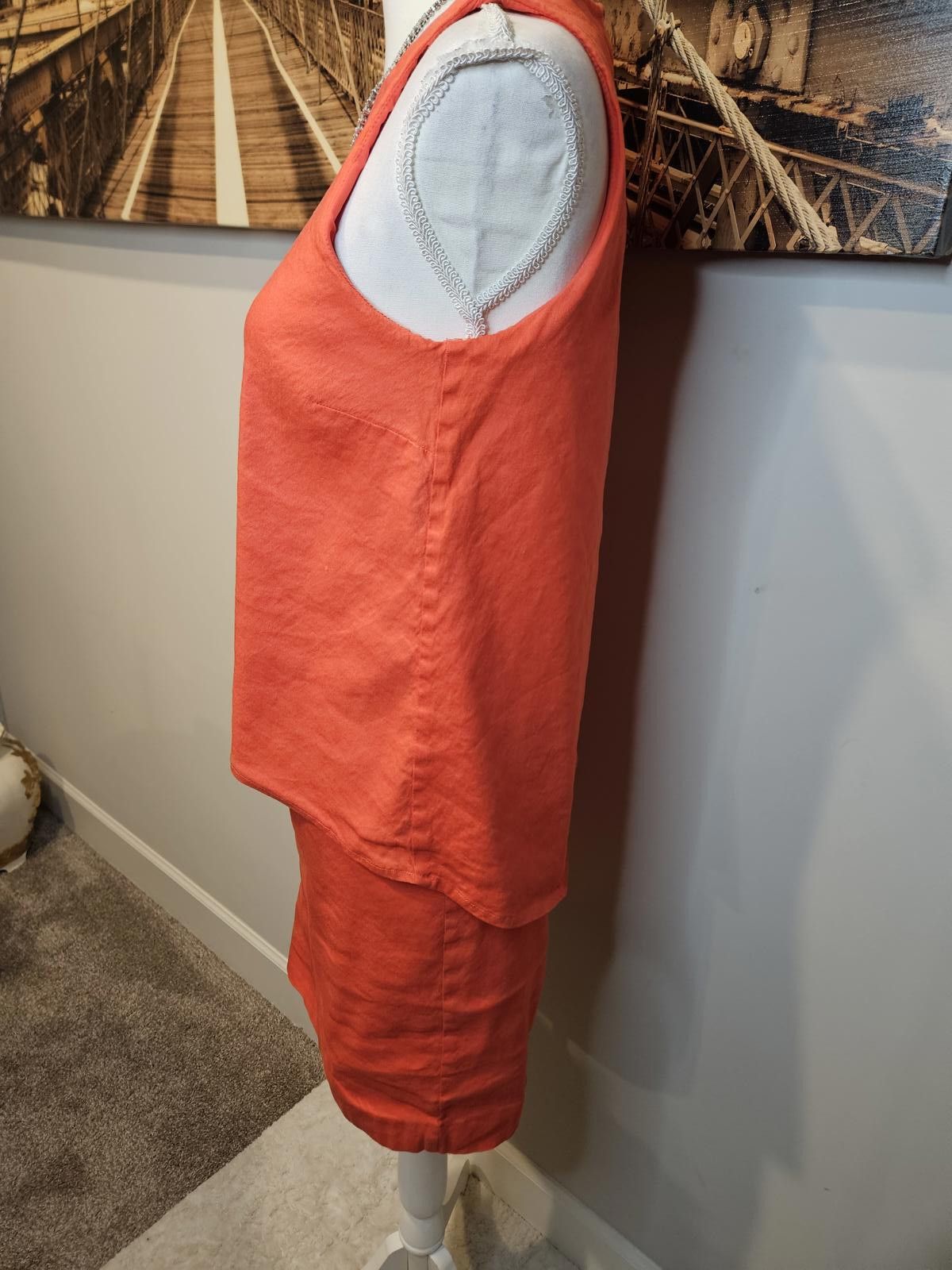 Designer Antonio Melani Women's Stylish Orange Dress Size S / US 4 / IT 40 - 2 Thumbnail