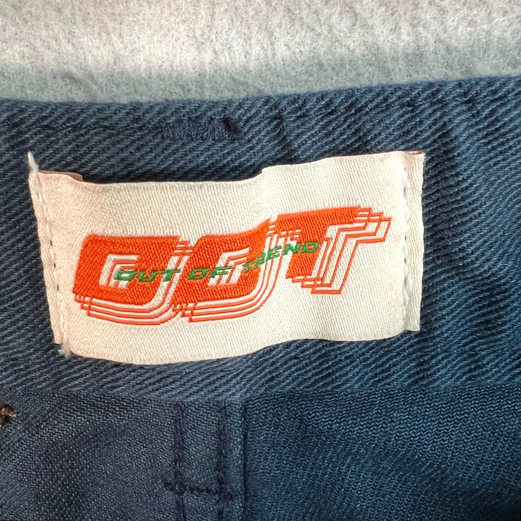 Vintage Out Of Trend Blue High-Waisted Wide-Leg Cotton Pants Womens Size S Size 28" / US 6 / IT 42 - 3 Thumbnail