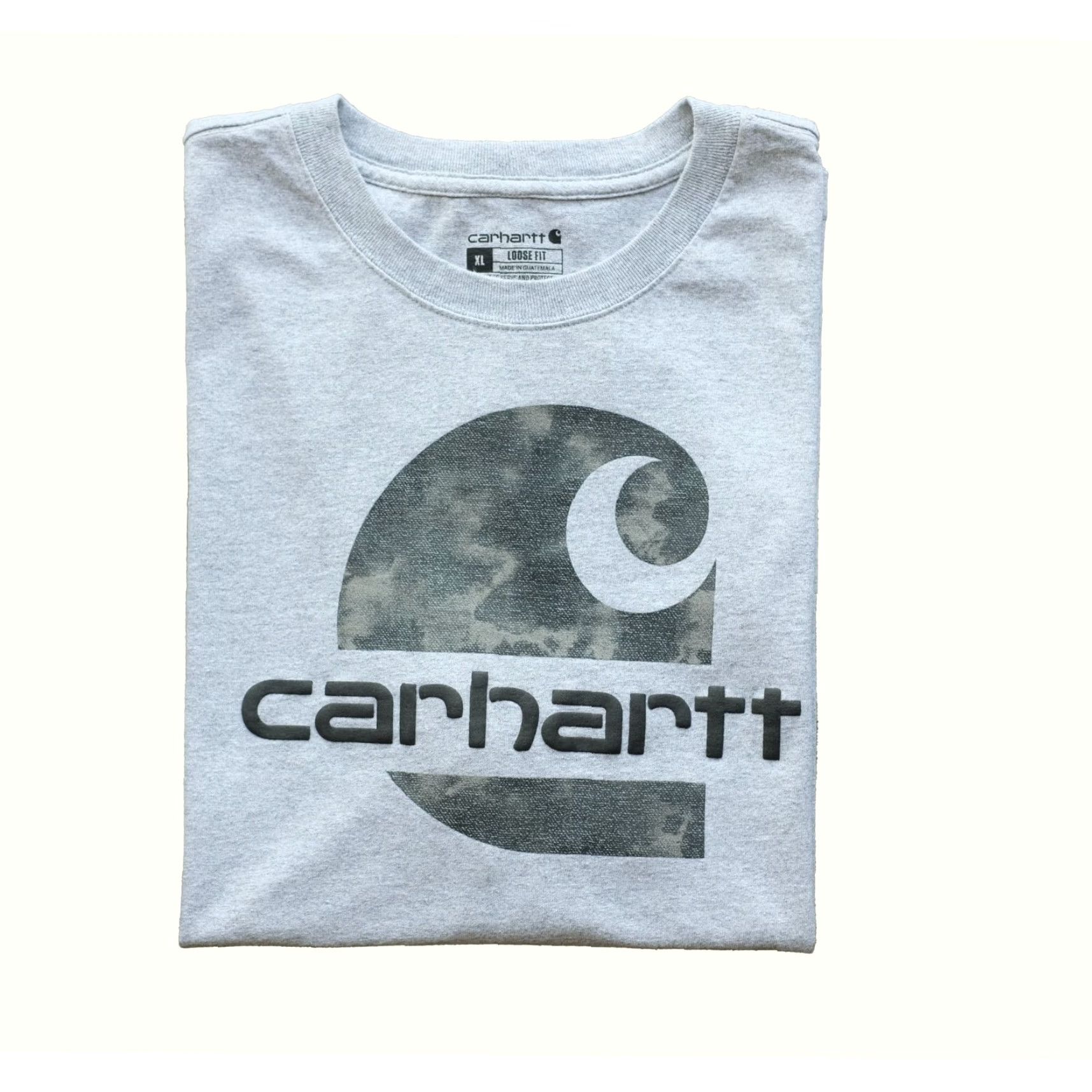 Carhartt VINTAGE Carhartt T-Shirt Gray XL Crew Neck Short Sleeve Puff Graphic Print 90s Y2K Retro Workwear USA Mens Size US XL / EU 56 / 4 - 2 Thumbnail