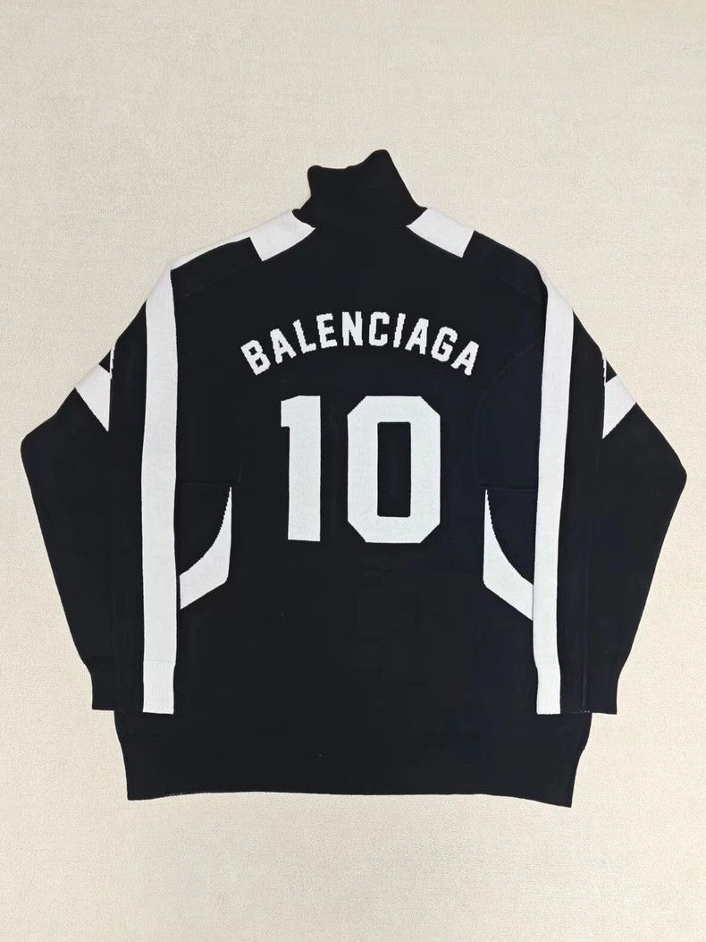 Balenciaga Balenciaga Blokecore Black White Knit Jersey Size US M / EU 48-50 / 2 - 2 Thumbnail