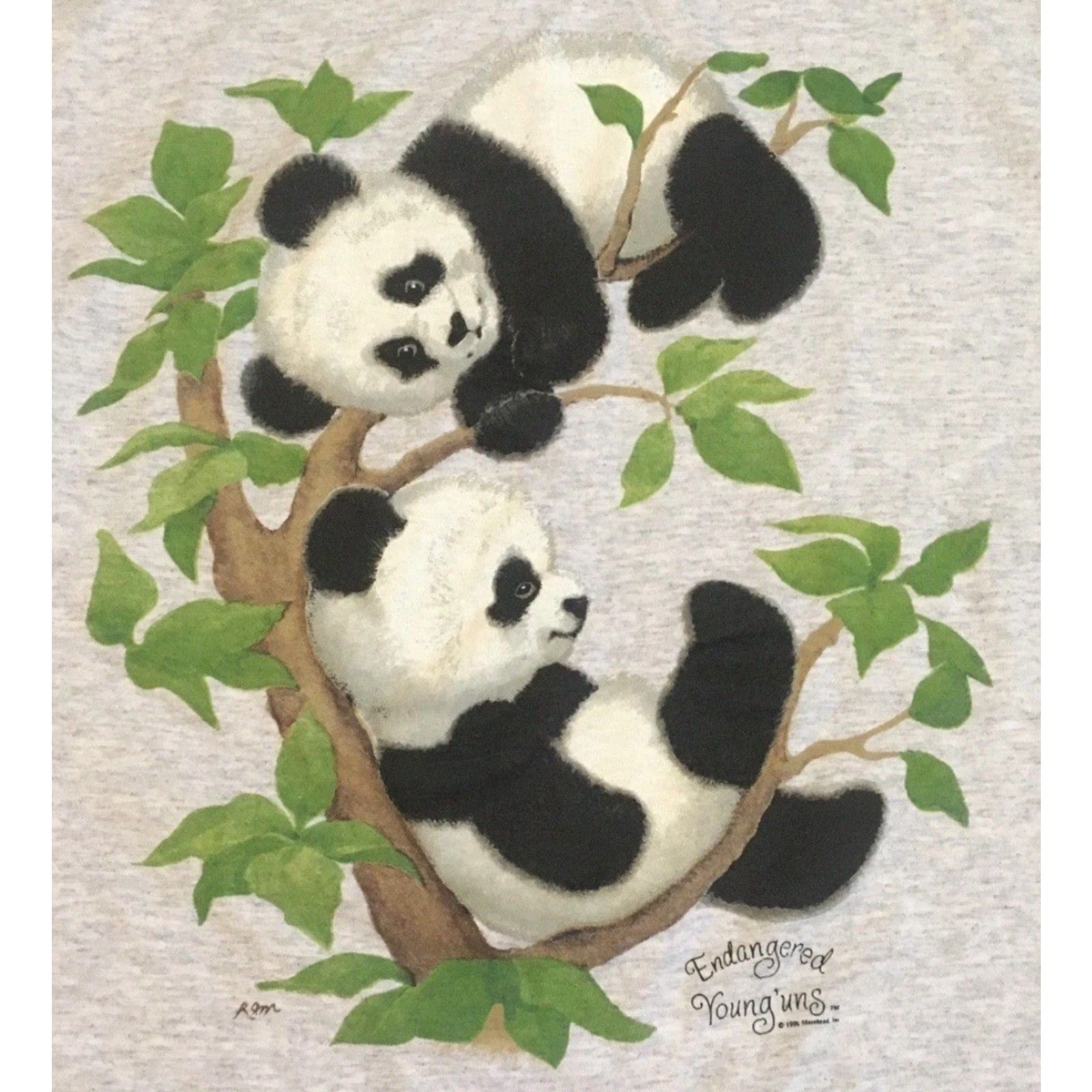 Vintage VINTAGE Panda Bear Sleeping Shirt Unisex Adults One Size Gray 90s 80s Cartoon Animals Funny USA T-Shirt Size US M / EU 48-50 / 2 - 2 Thumbnail