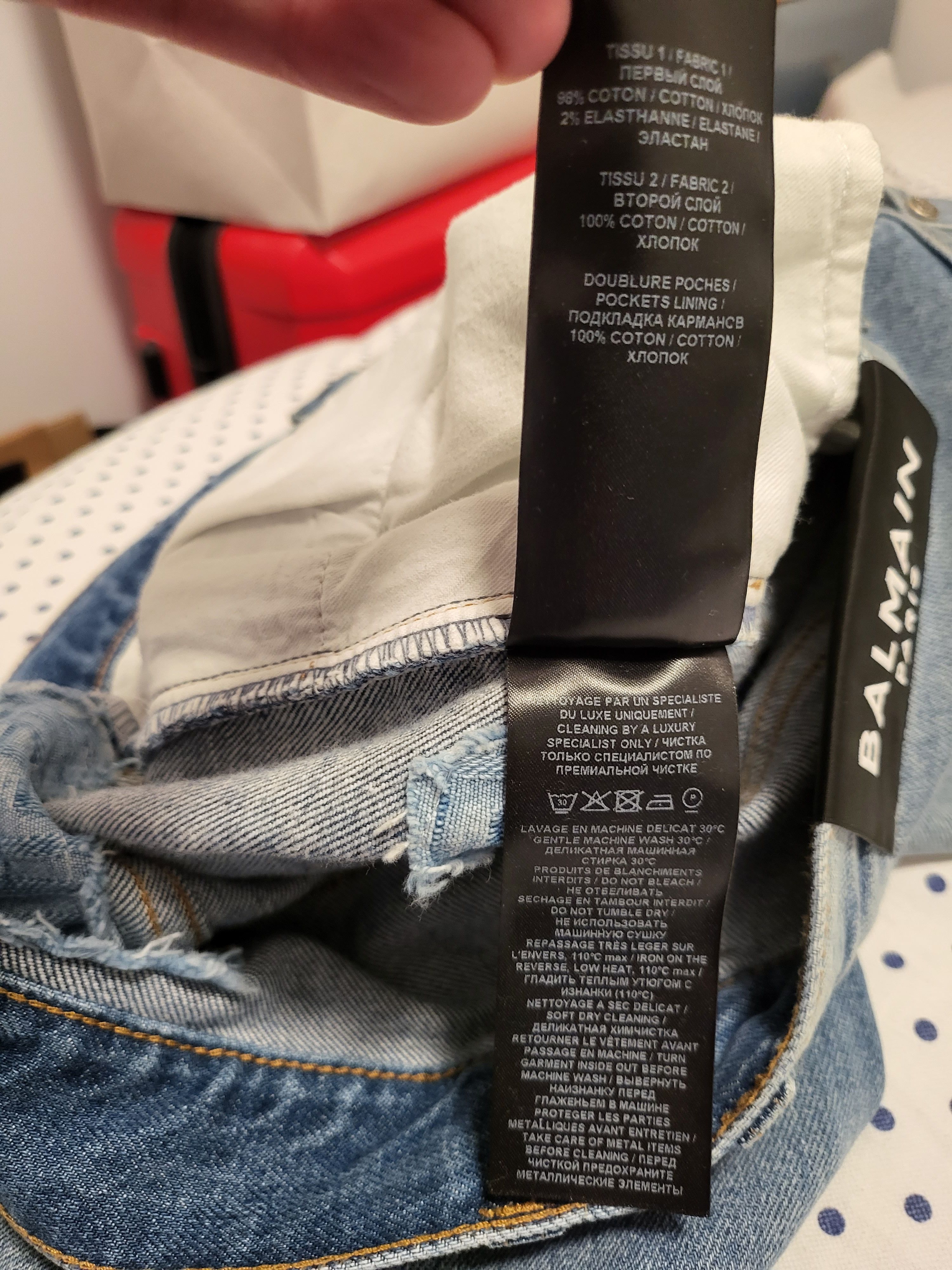 Balmain Slim Fit Ripped Jeans with Monogram Pattern Size US 34 / EU 50 - 9 Thumbnail