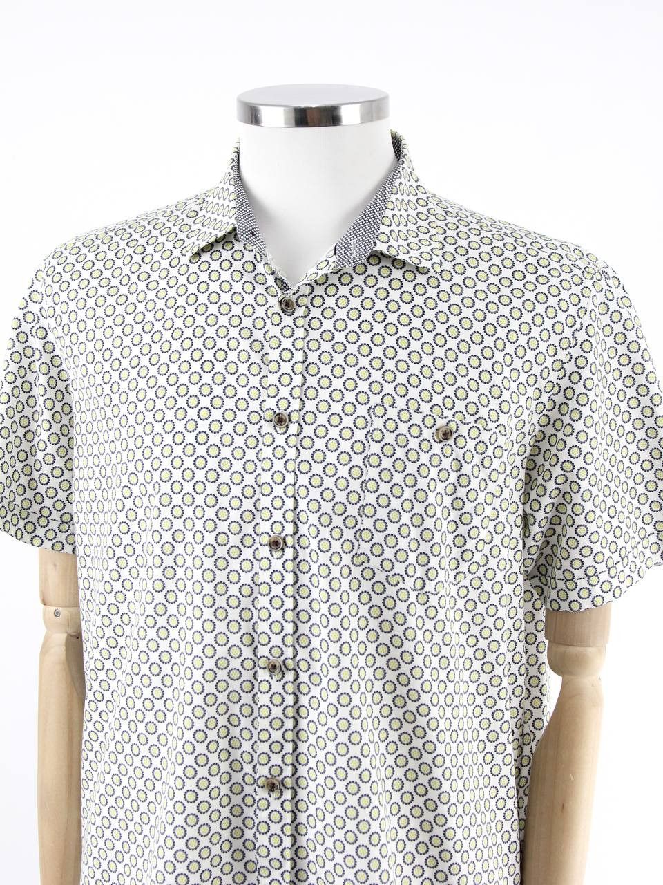 Ted Baker TED BAKER White printed short-sleeved shirt Size US XL / EU 56 / 4 - 4 Thumbnail