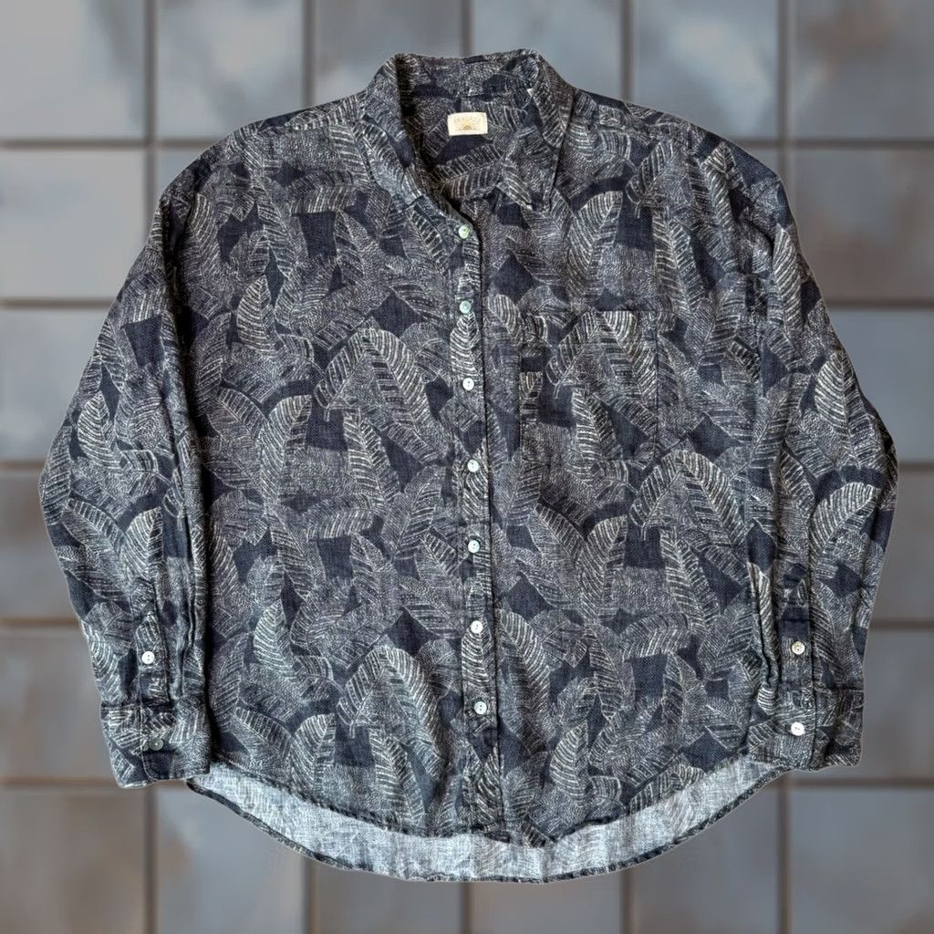 Faherty Faherty Breeze Linen Shirt Large Gray Long Sleeve Button-Up Casual Mens Modern Vacation Hawaii Size US L / EU 52-54 / 3 - 1 Thumbnail