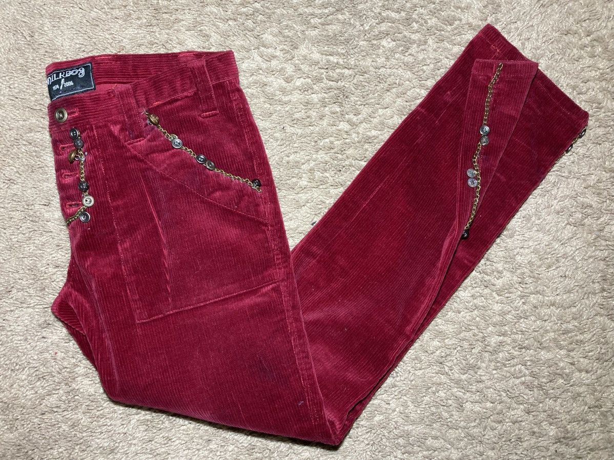 Japanese Brand 2006 Milkboy Button Jewel Chain Corduroy Skinny Jeans Size US 30 / EU 46 - 1 Thumbnail