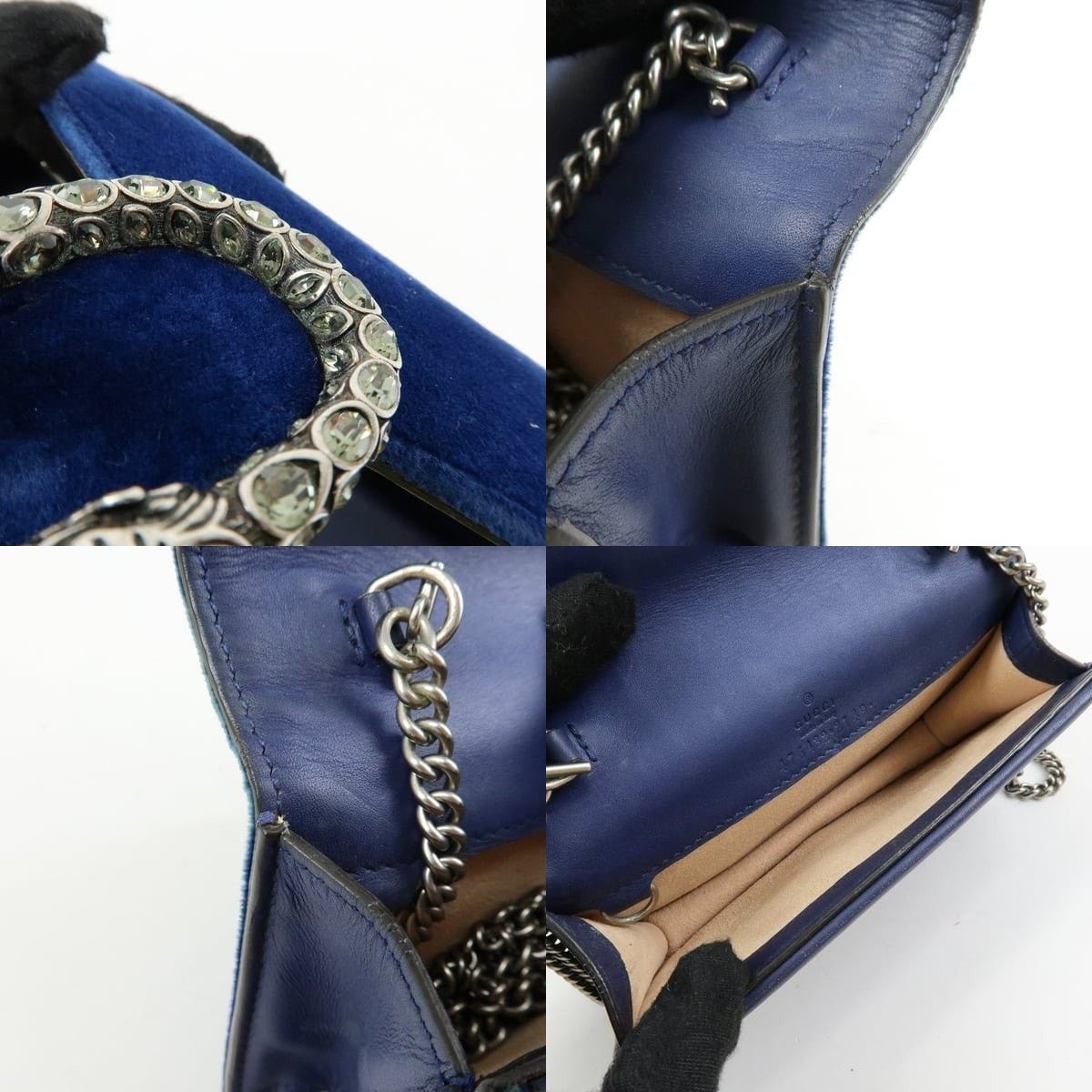 Gucci Gucci Dionysus Mini Shoulder Bag Velvet Blue Size ONE SIZE - 6 Thumbnail