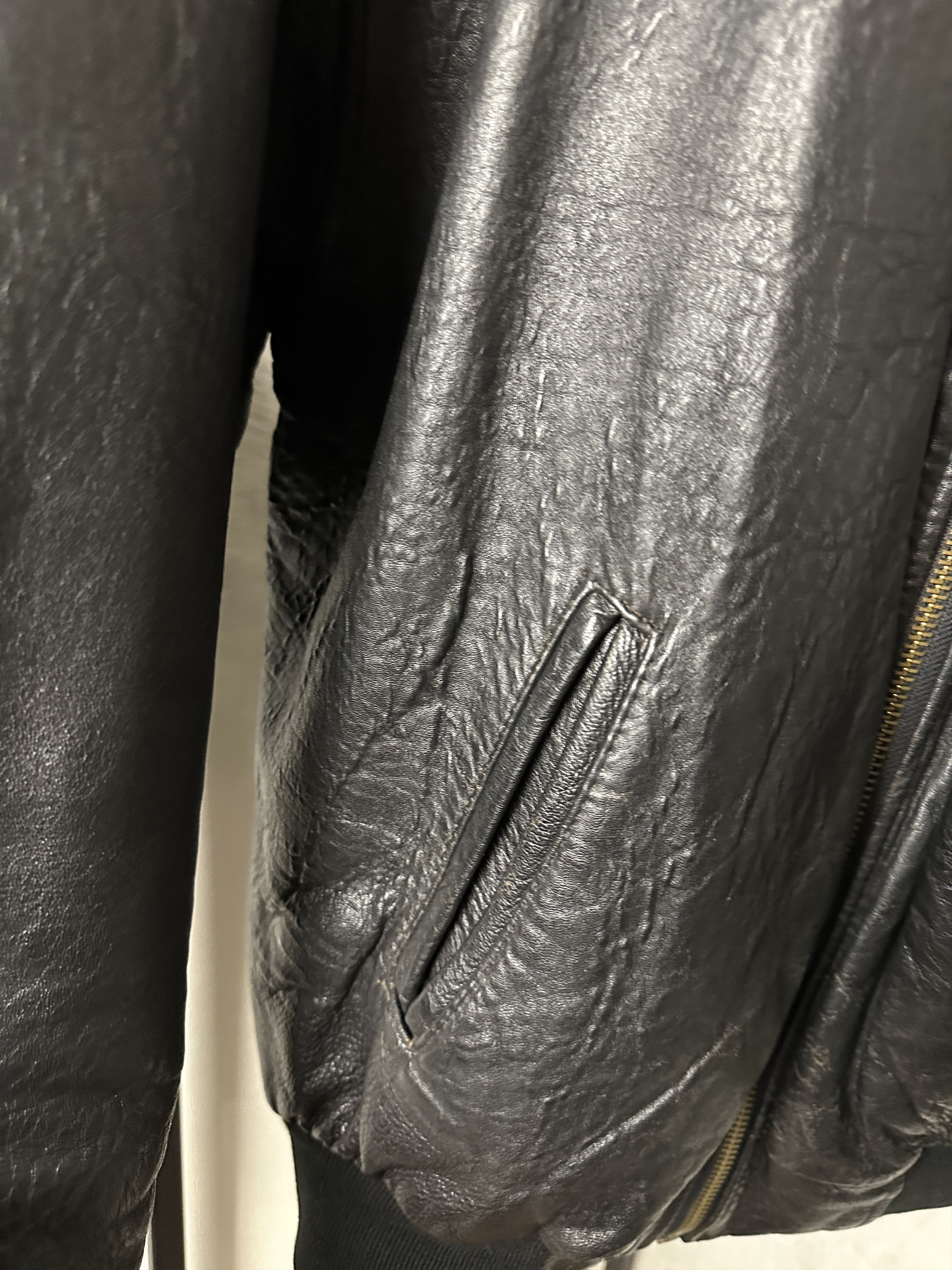 Genuine Leather Genuine Leather Black Bomber Jacket Size US XL / EU 56 / 4 - 6 Thumbnail
