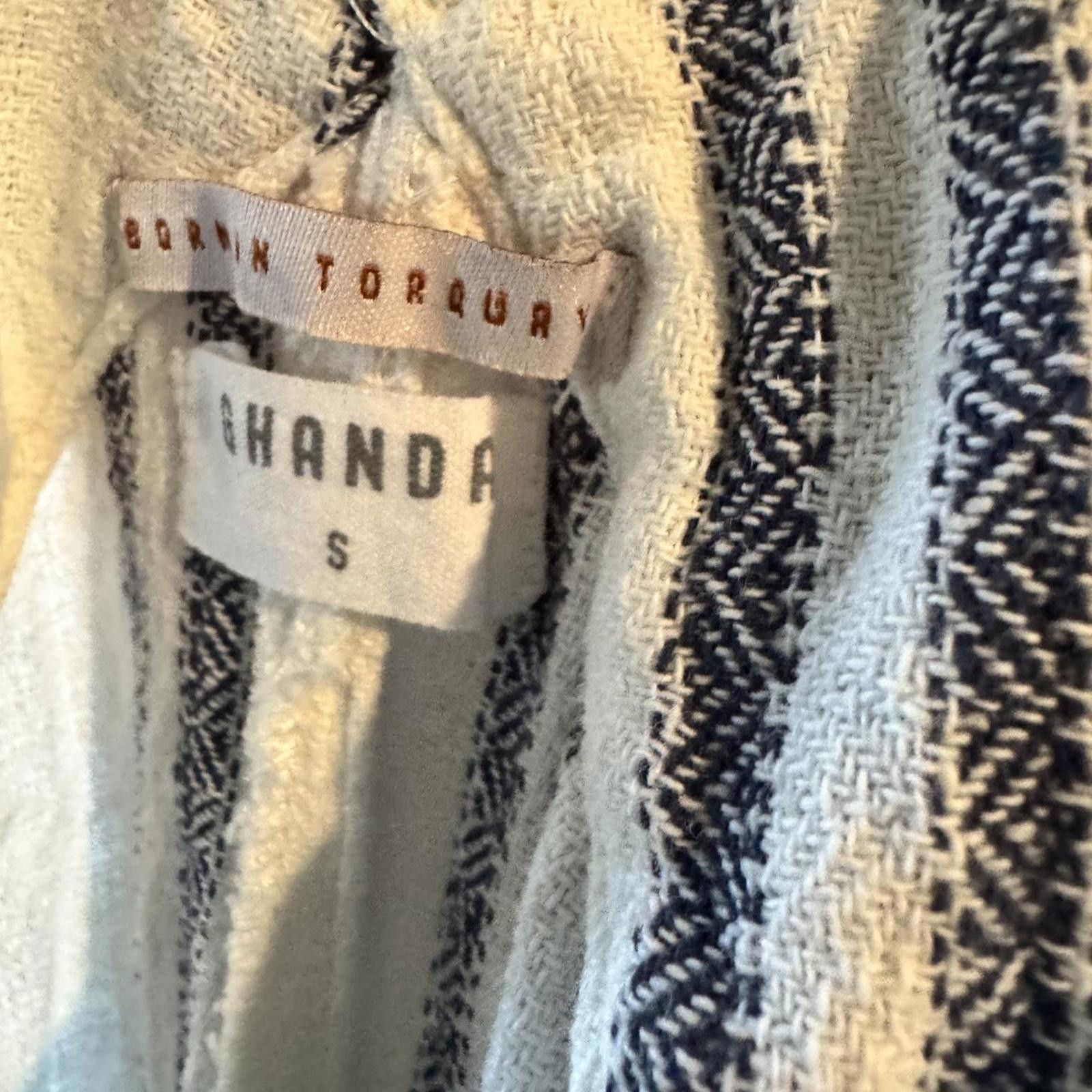 Other Ghanda Striped Linen-Blend Jumpsuit – Size S (fits 6–10) Size 28" / US 6 / IT 42 - 3 Thumbnail