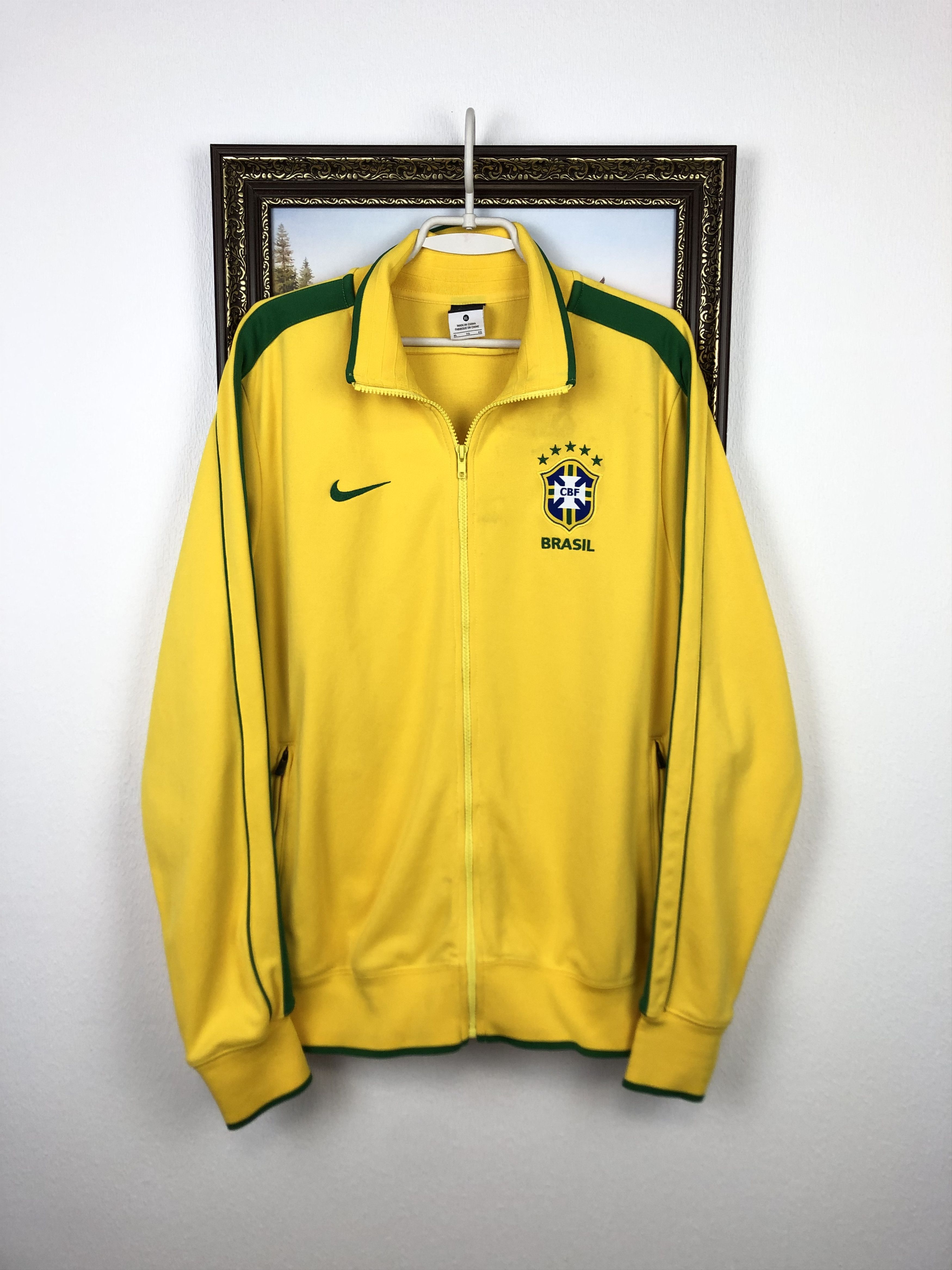 Nike Brazil Football Jacket Soccer Track Top National Team