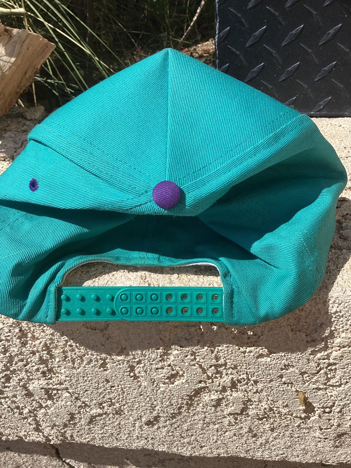 Other Vtg 90s snap on racing baby blue with purple Bill KC hats Size ONE SIZE - 2 Thumbnail