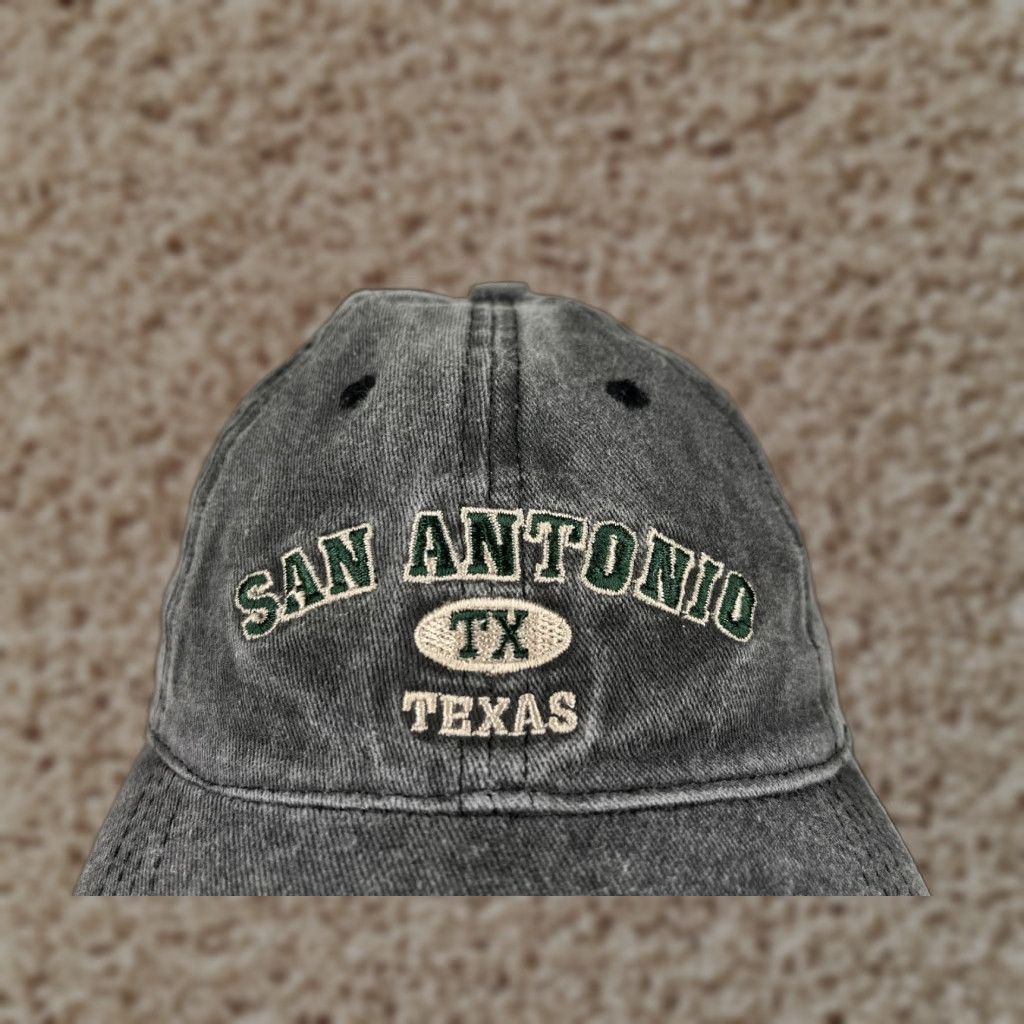 Vintage Lucky 7 Hat/Cap Adult One Size Gray Cotton Twill Strap Back Denim Look Casual Outdoor Baseball Cap Size ONE SIZE - 1 Thumbnail