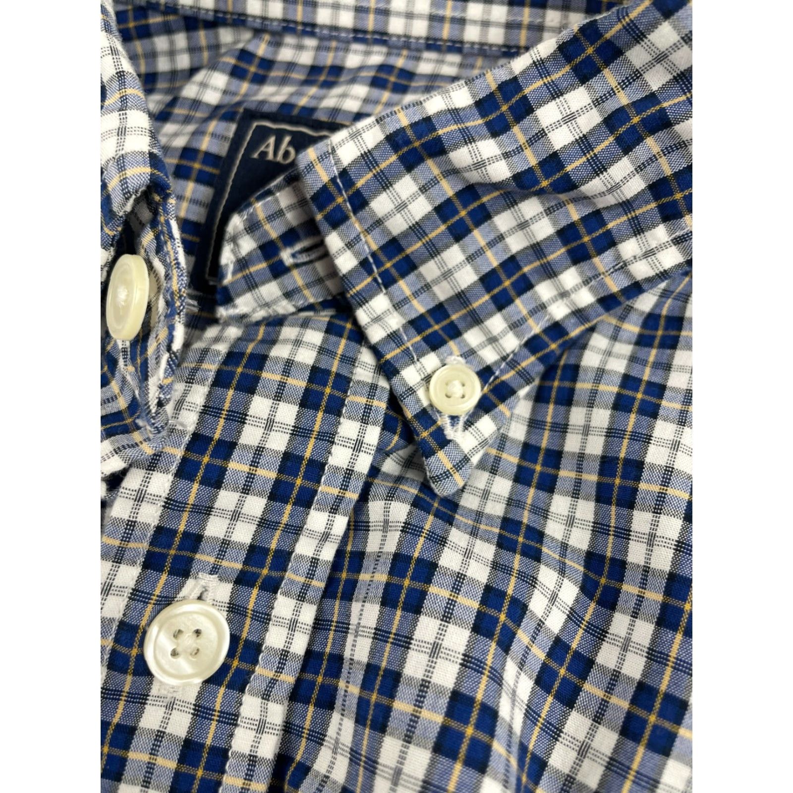 Abercrombie & Fitch Abercrombie & Fitch Shirt Men M Blue White Yellow Plaid Button-Down Tailored Collar Modern Vintage: N/A Size US M / EU 48-50 / 2 - 5 Thumbnail