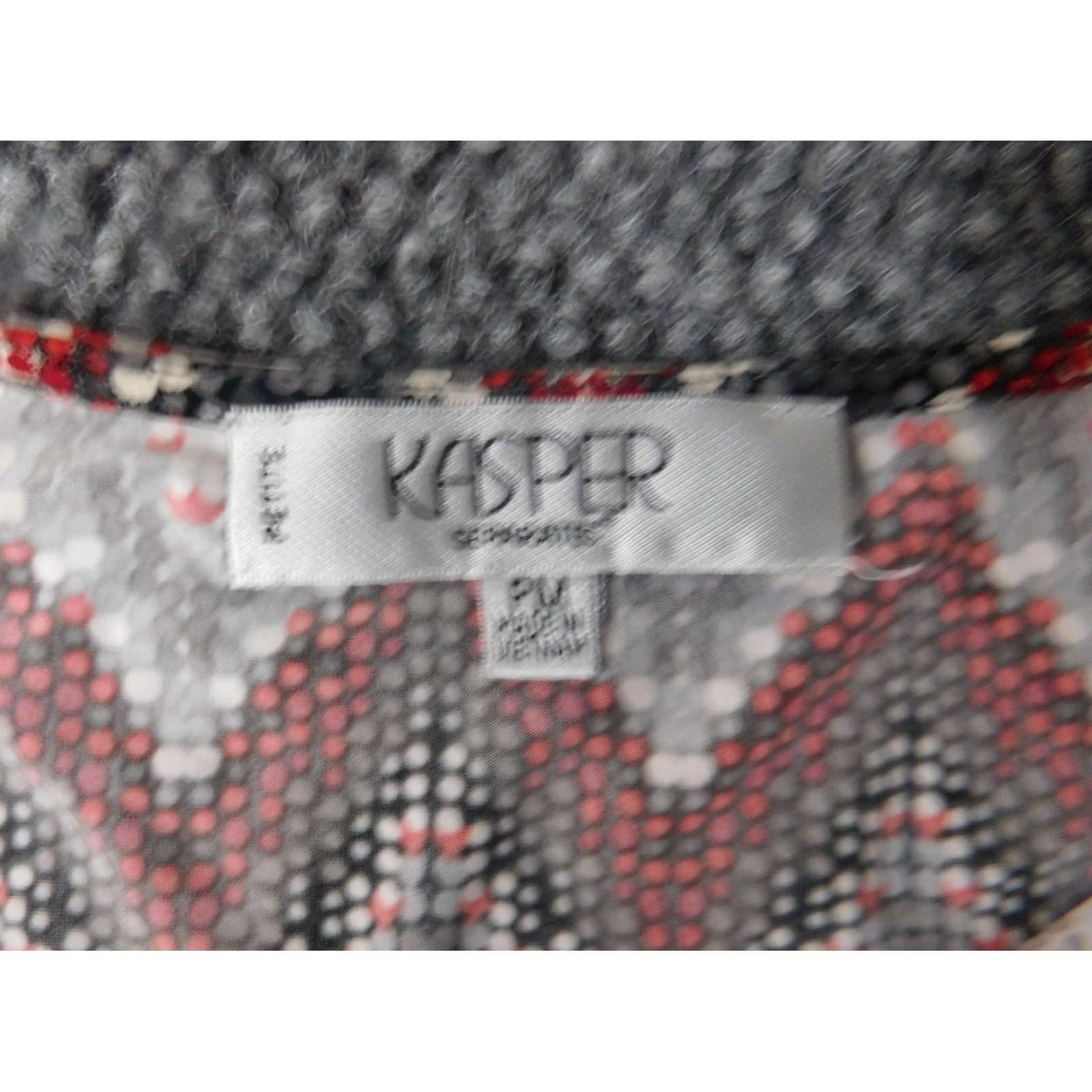 Kasper Kasper Blouse Shirt Women PM Red Dolman Sleeve Round Neck Pullover Stretch Petite Casual Basic VINTAGE? (no) Size M / US 6-8 / IT 42-44 - 5 Thumbnail