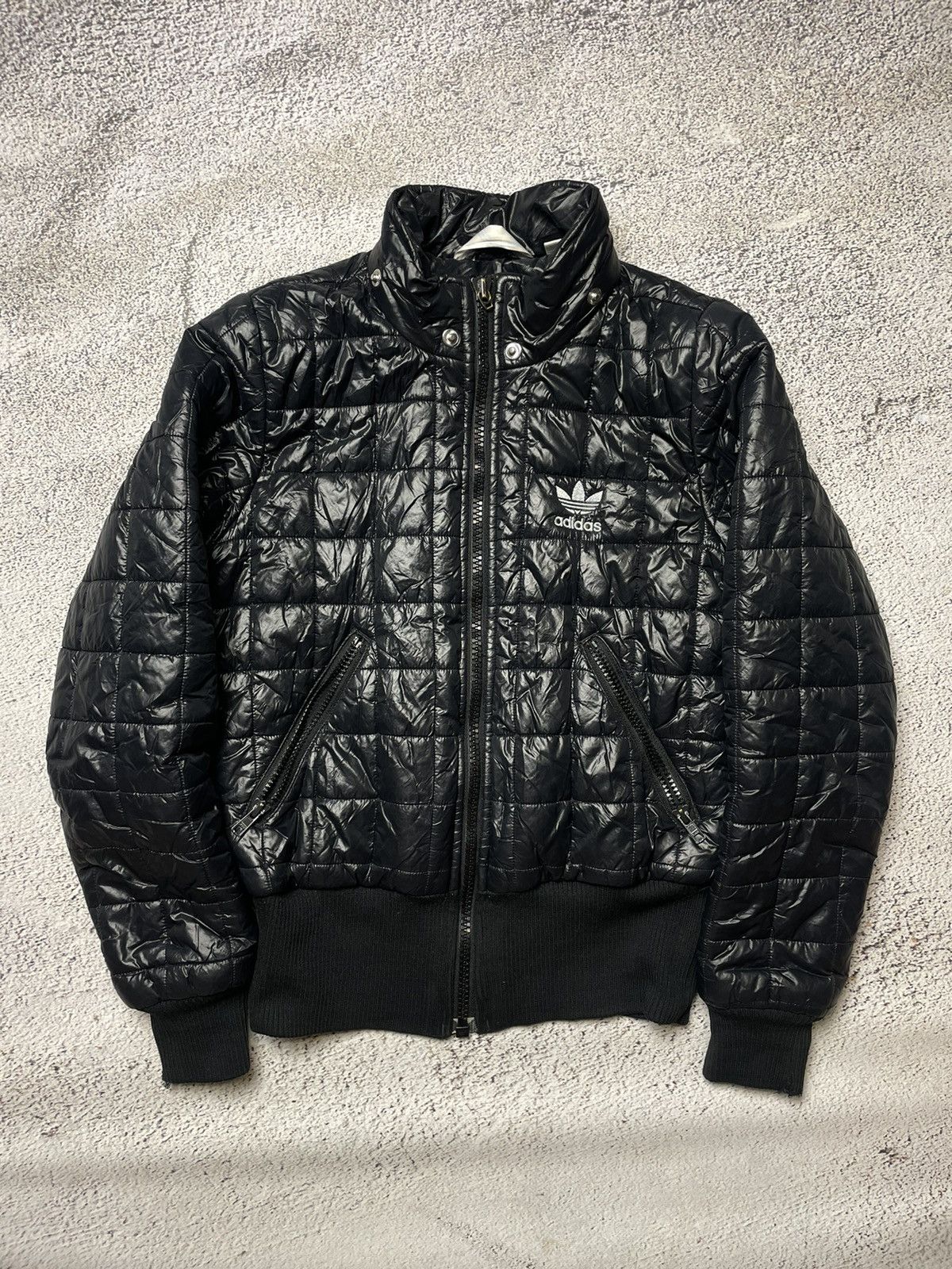 avant garde adidas puffer jacket zip Swag centrallogo