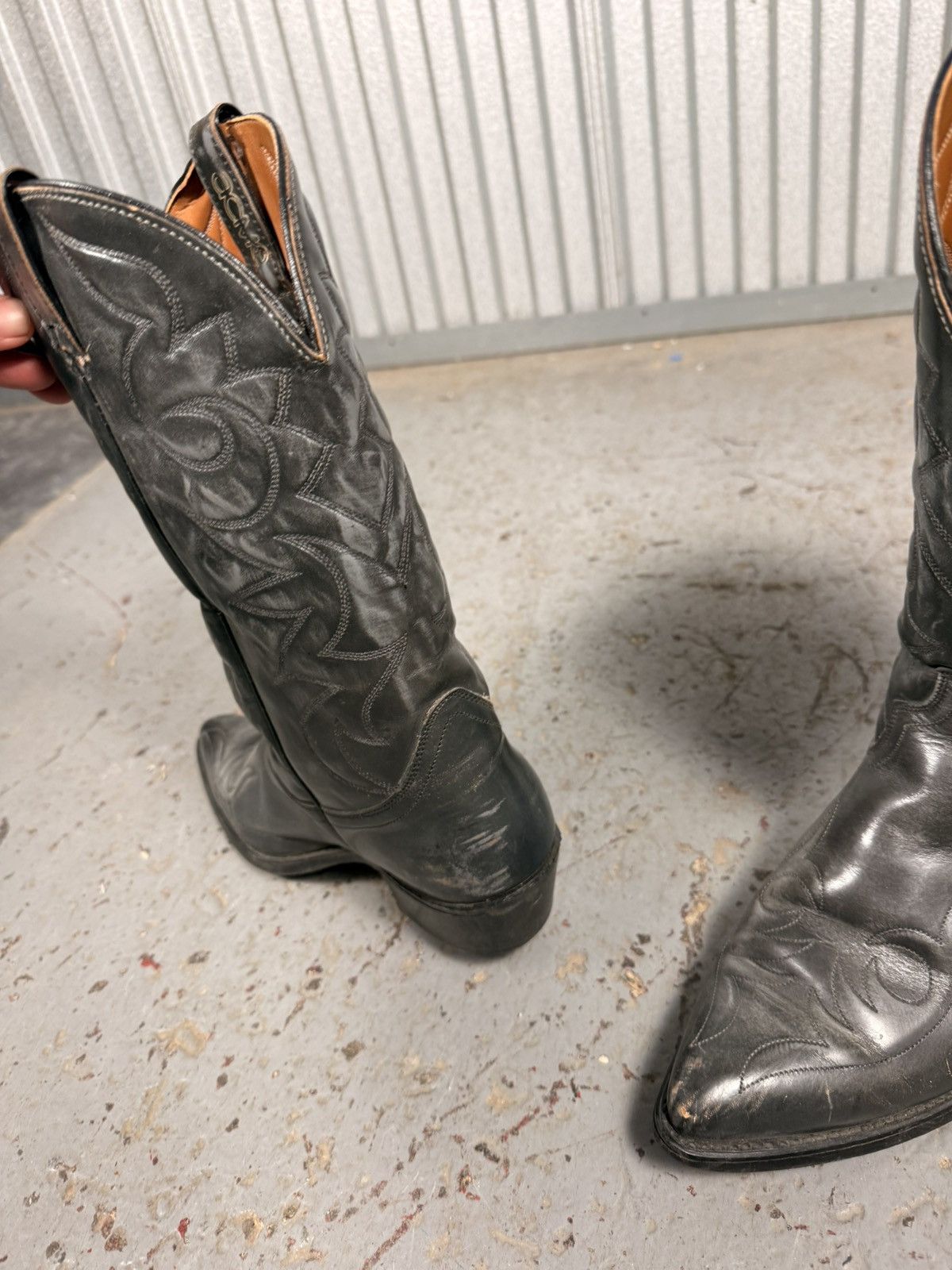Acme Clothing 70s Vintage Acme Satin Black Made In Usa Cowboy Boots Size US 8.5 / EU 41-42 - 11 Thumbnail