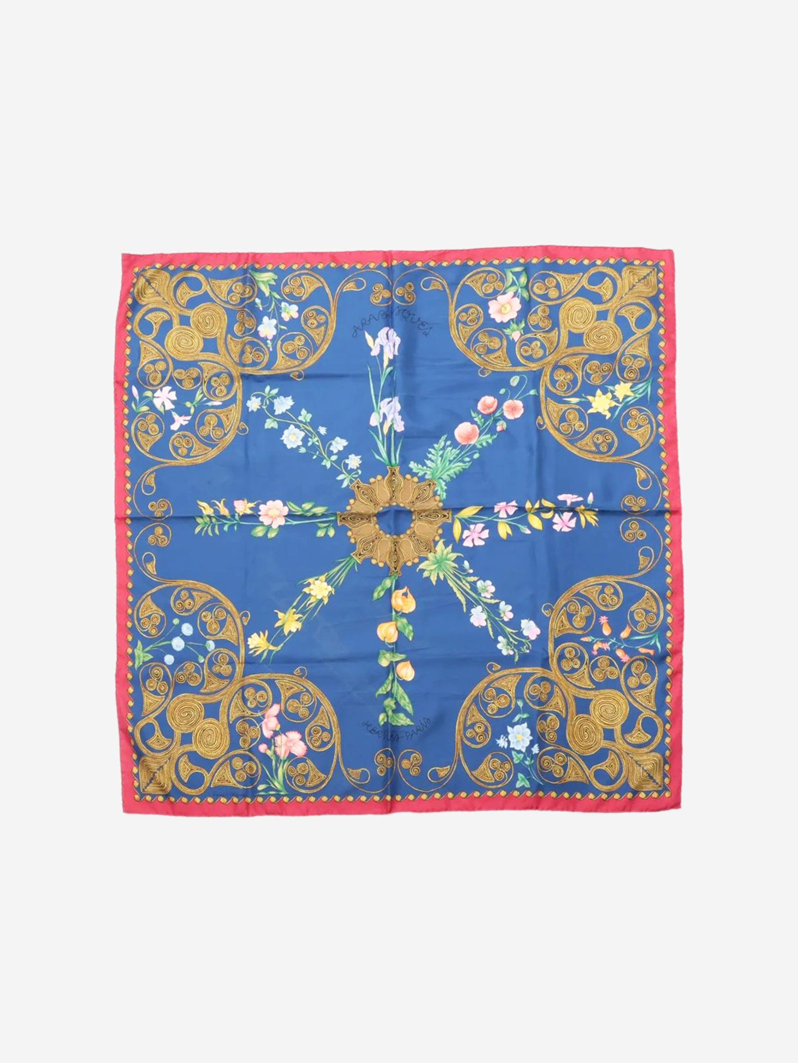 Other Blue silk floral scarf Size ONE SIZE - 1 Thumbnail