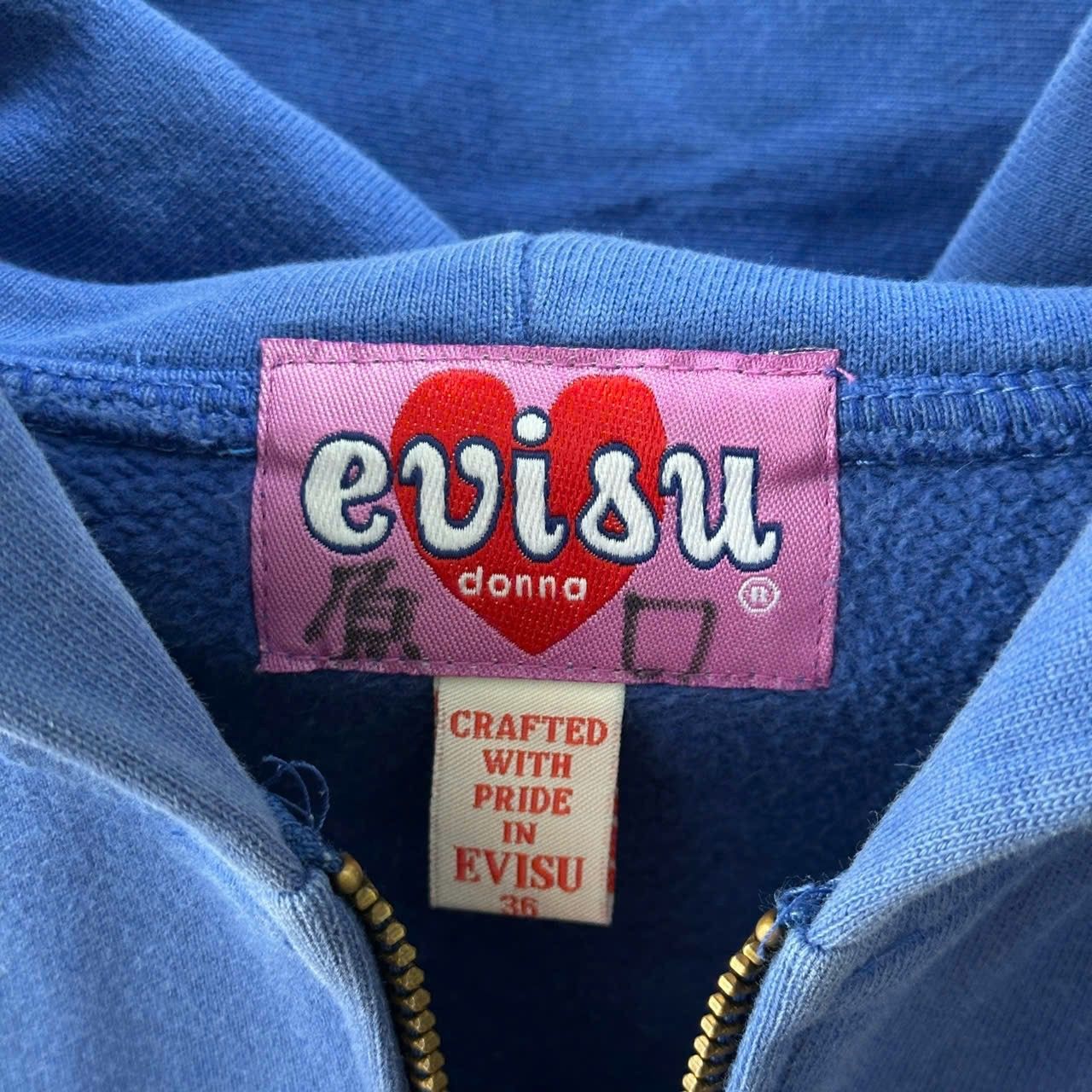 Evisu × Japanese Brand 2000s Evisu Donna Center Logo Hoodir Zip Up Size S / US 4 / IT 40 - 5 Thumbnail