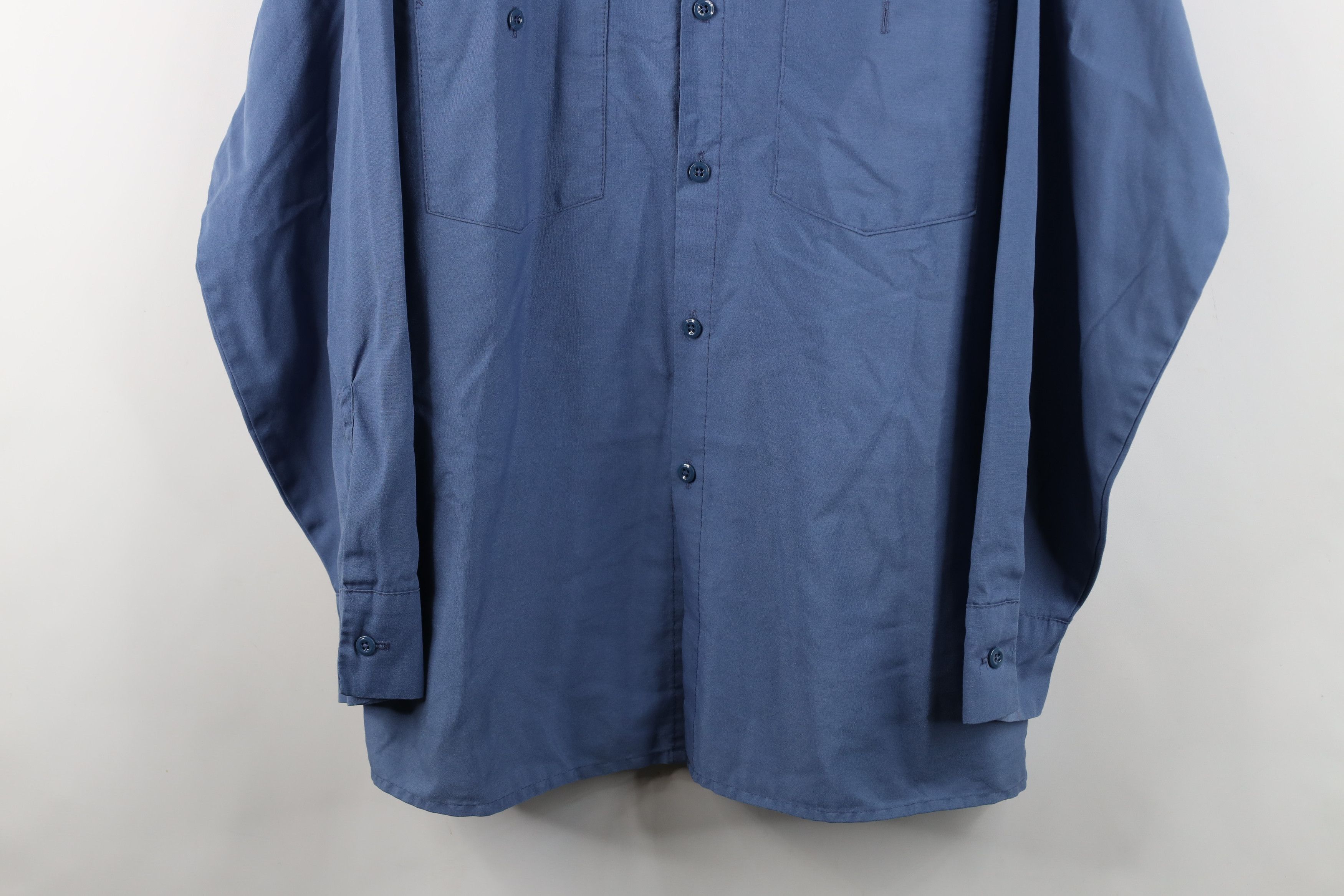 Vintage Vintage 70s Streetwear Mechanic Button Shirt Blue USA Size US XL / EU 56 / 4 - 3 Thumbnail