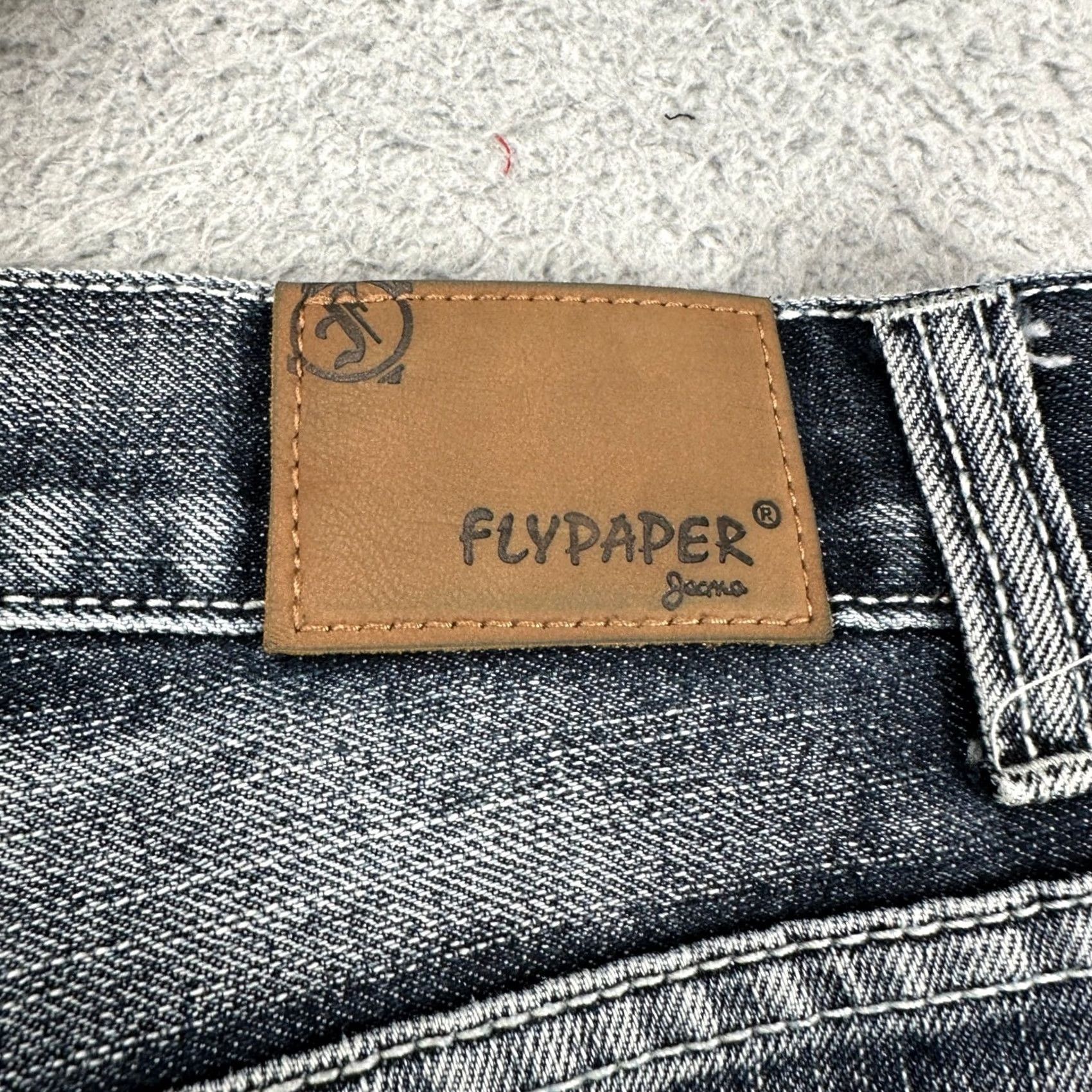 Denime FlyPaper Mens Straight Jeans 32X34 Blue Distressed 5 Pocket Casual Denim Pants Size US 32 / EU 48 - 6 Thumbnail