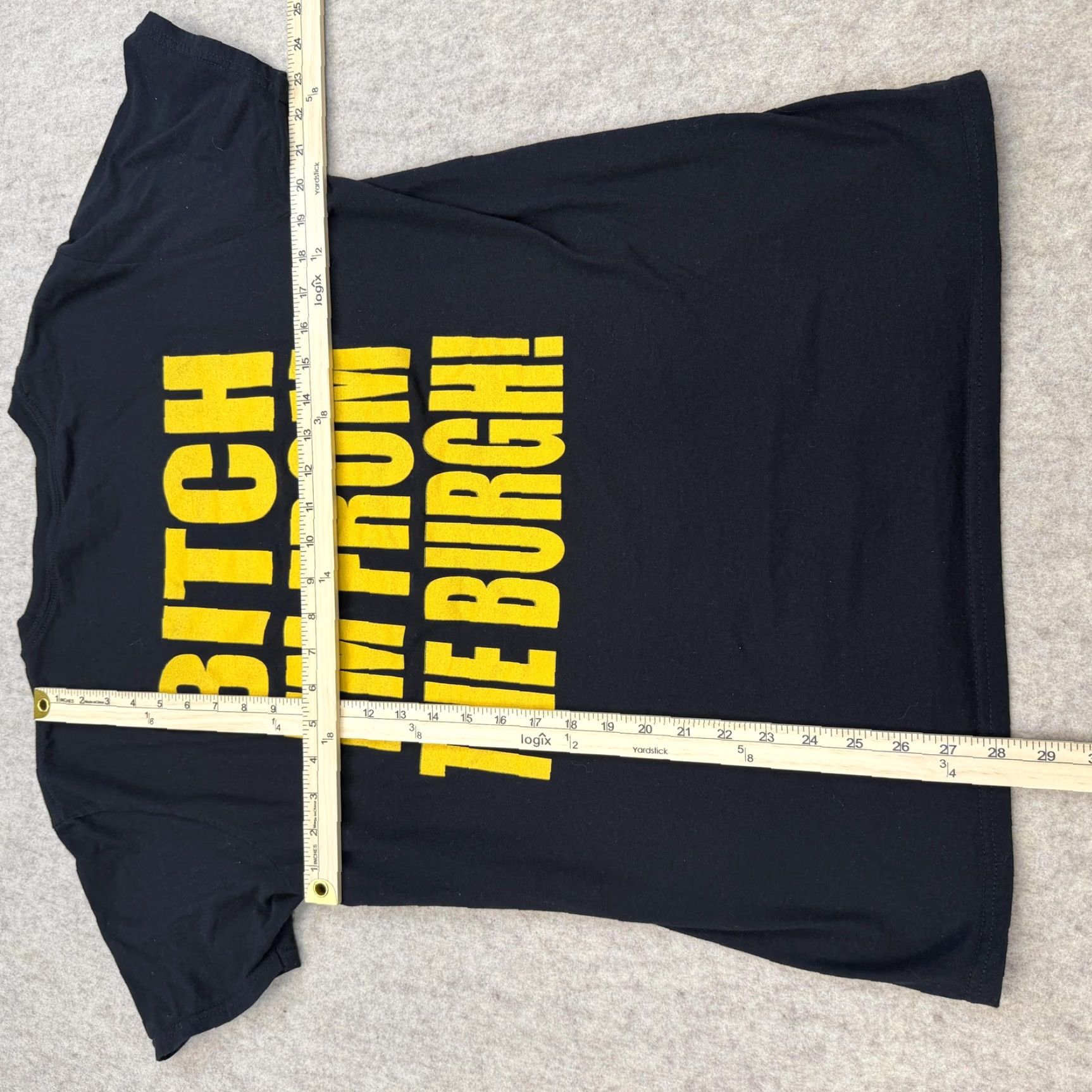 Gildan Pittsburgh D Shirt Mens Large Black Gildan Funny Football Graphic Double Sided Size US L / EU 52-54 / 3 - 7 Thumbnail