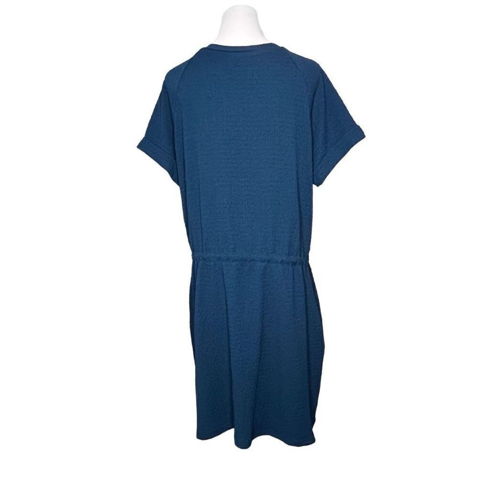 Other Cupshe Blue Crinkle Dress Cover Up LARGE Bohemian NWT Size L / US 10 / IT 46 - 3 Thumbnail