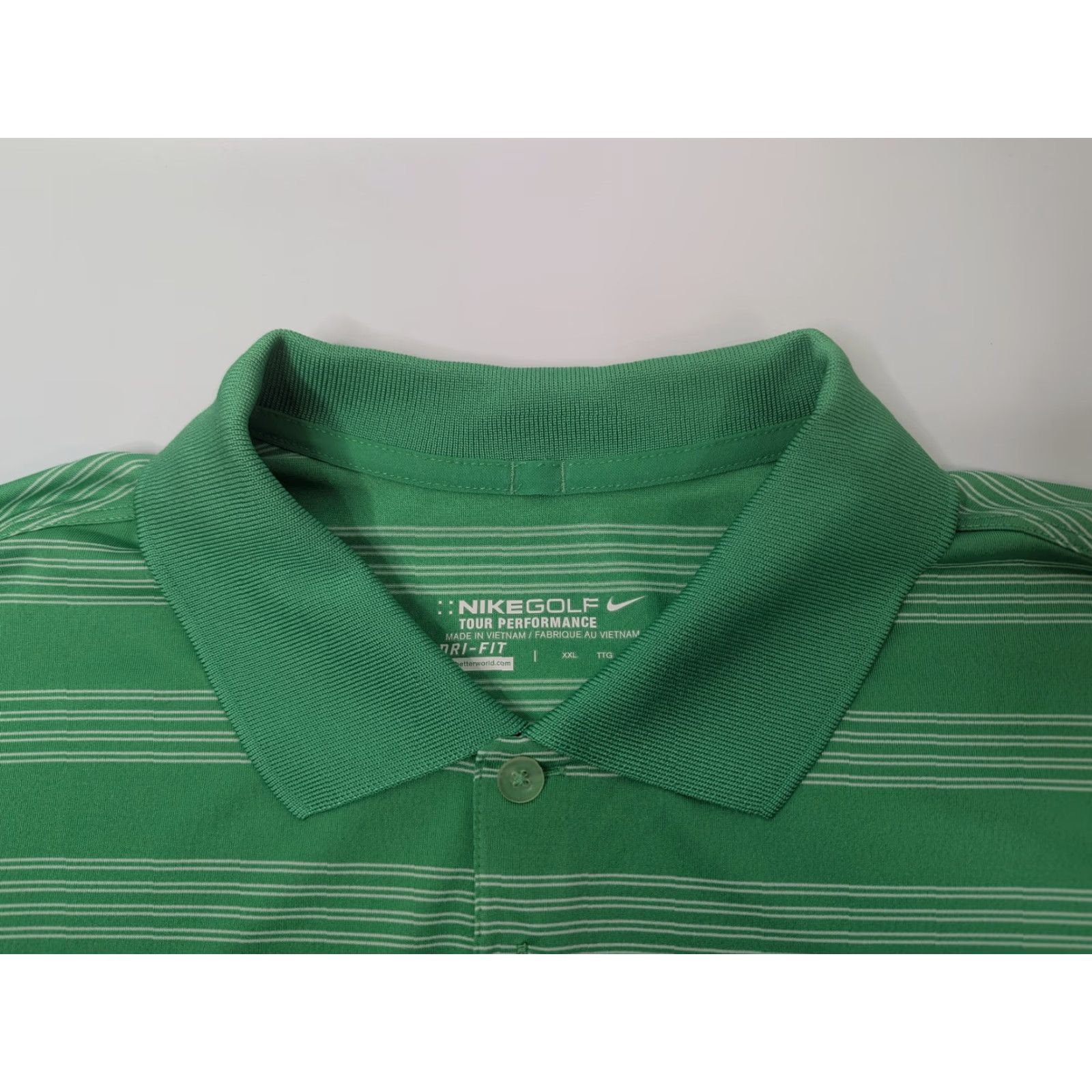 Nike Nike Golf Polo Shirt Mens 2XL Green Stripe Tour Performance Dri-FIT 452505-338 Size US XXL / EU 58 / 5 - 6 Thumbnail