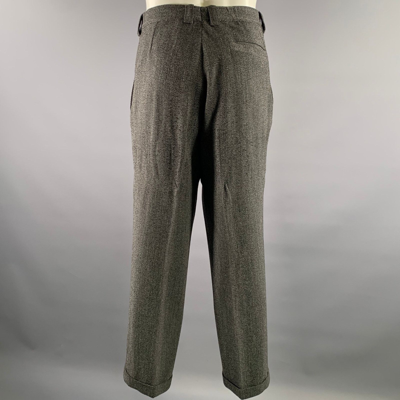 Versace V2 by VERSACE Grey Black Heather Double Breasted Suit Size 42R - 7 Thumbnail