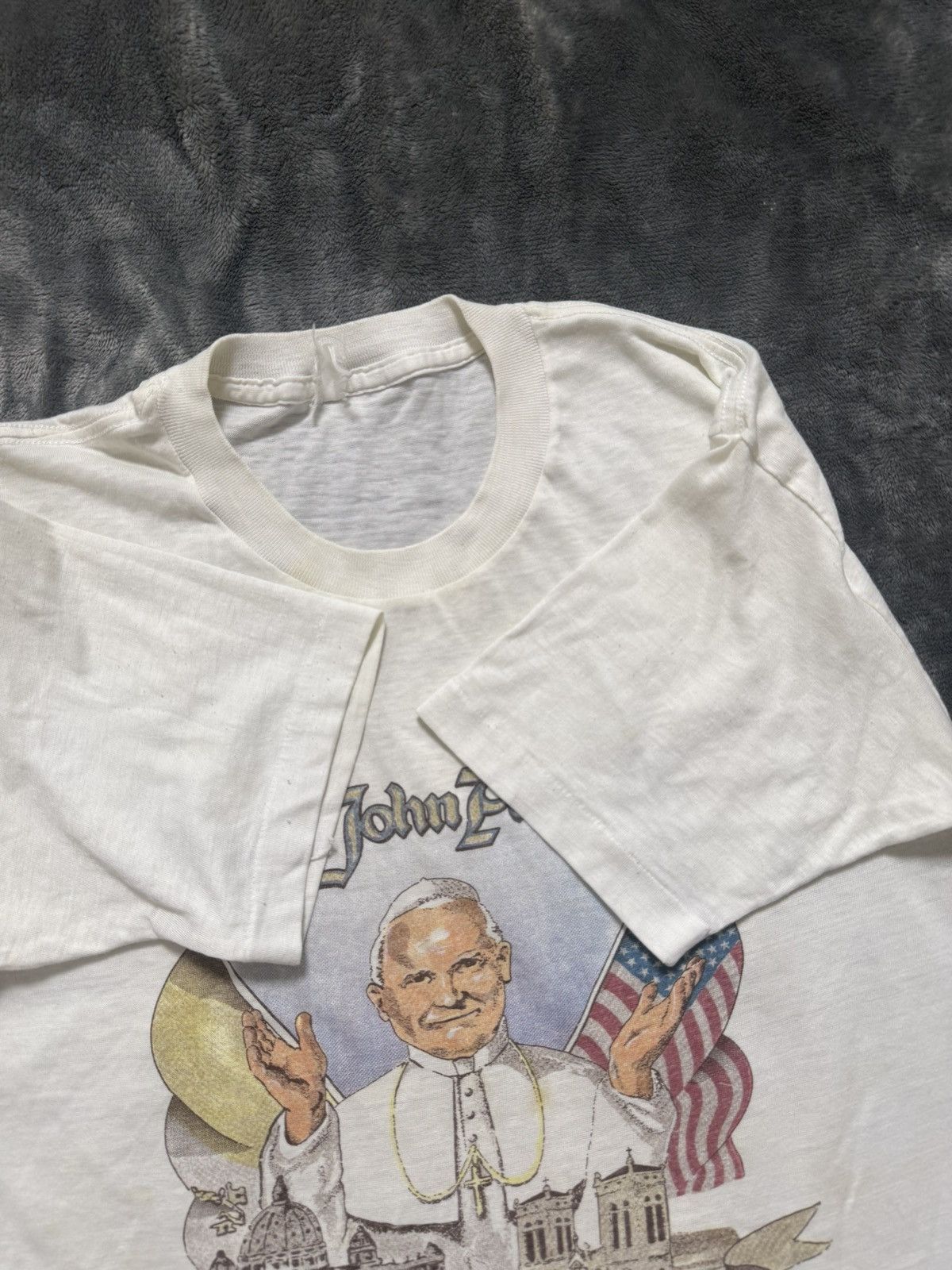 Vintage 1987 Pope John Paul II Miami FL Tee Single Stitch Vintage Size US M / EU 48-50 / 2 - 6 Thumbnail