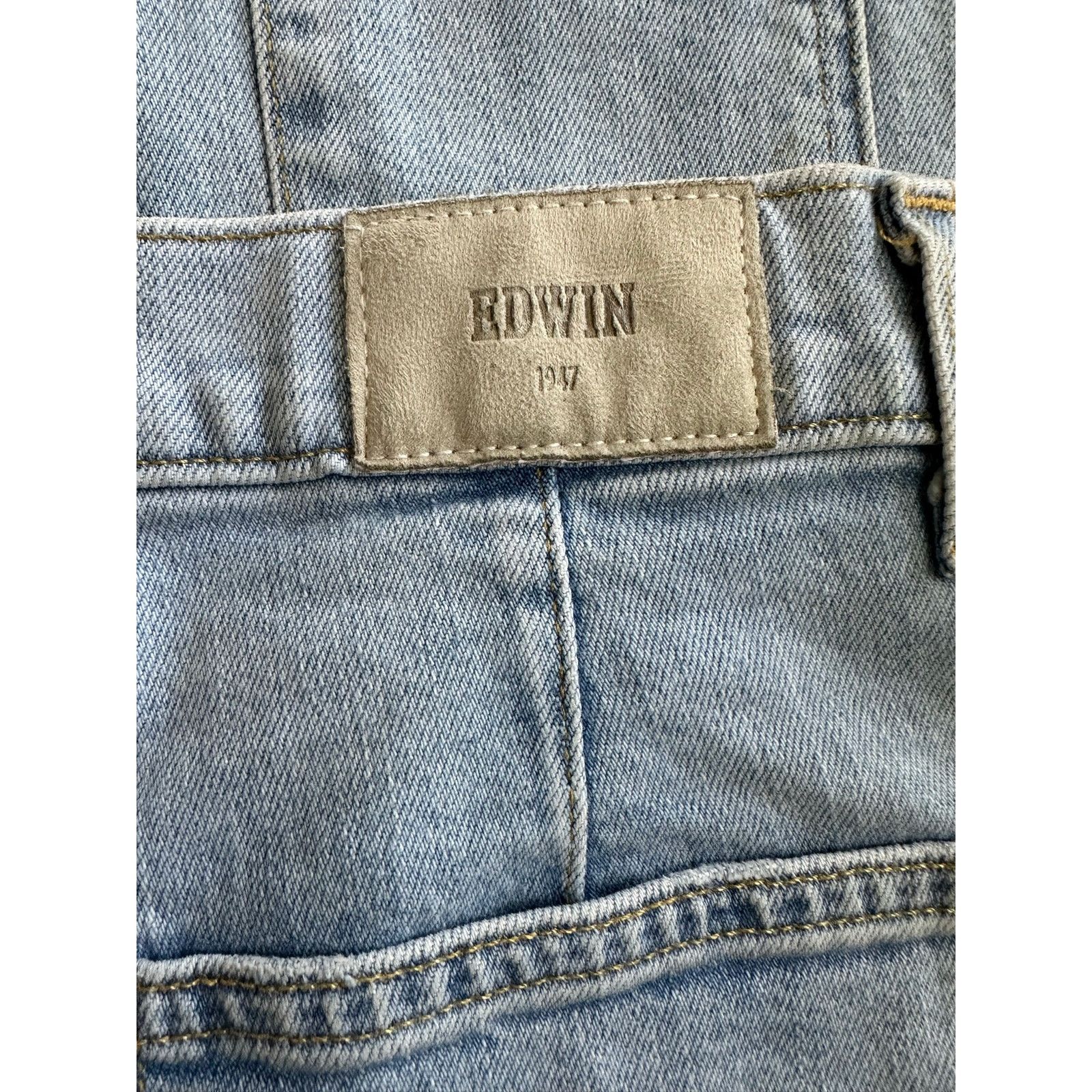 Edwin EDWIN Straight Leg Jeans Light Wash Front Seam Women's Sz 25 Size 25" / US 0 / IT 36 - 5 Thumbnail