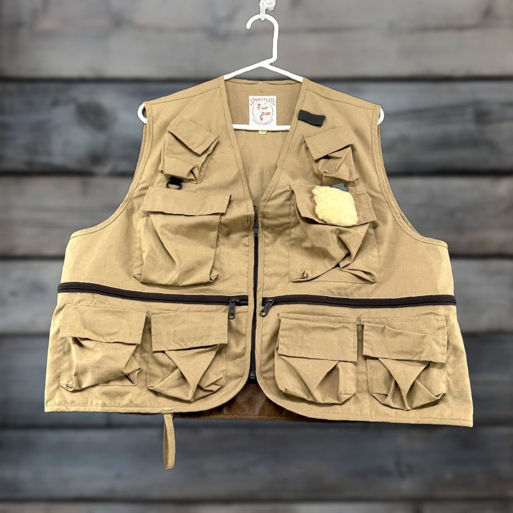 Vintage VINTAGE Sportlite Vest Mens L Brown Beige Canvas Utility Pockets USA 90s Hunting Jacket Size US L / EU 52-54 / 3 - 1 Thumbnail