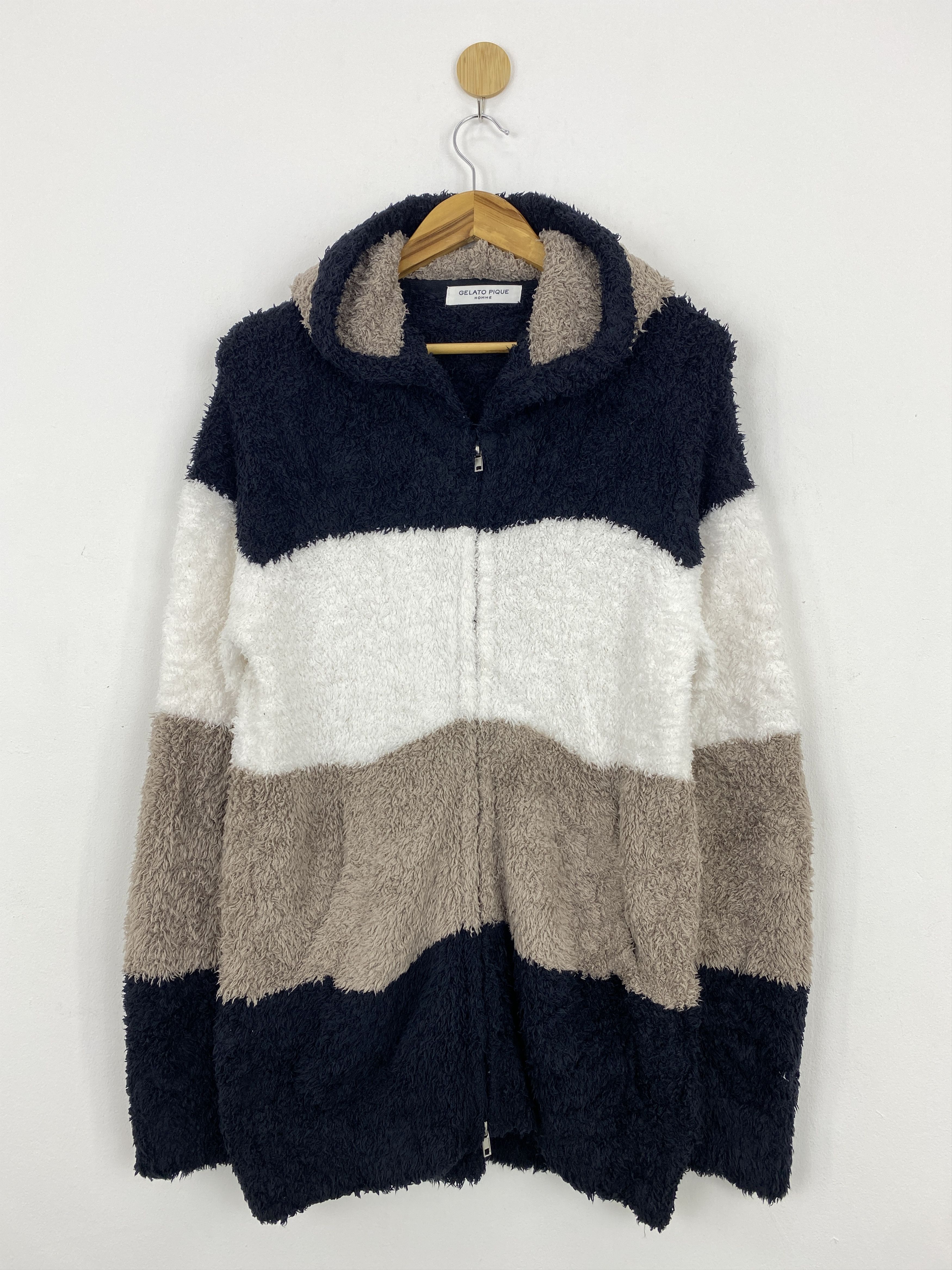 image of Italian Designers x Vintage Gelato Pique Homme Fleece Mohair Jacket, Men's (Size Large)
