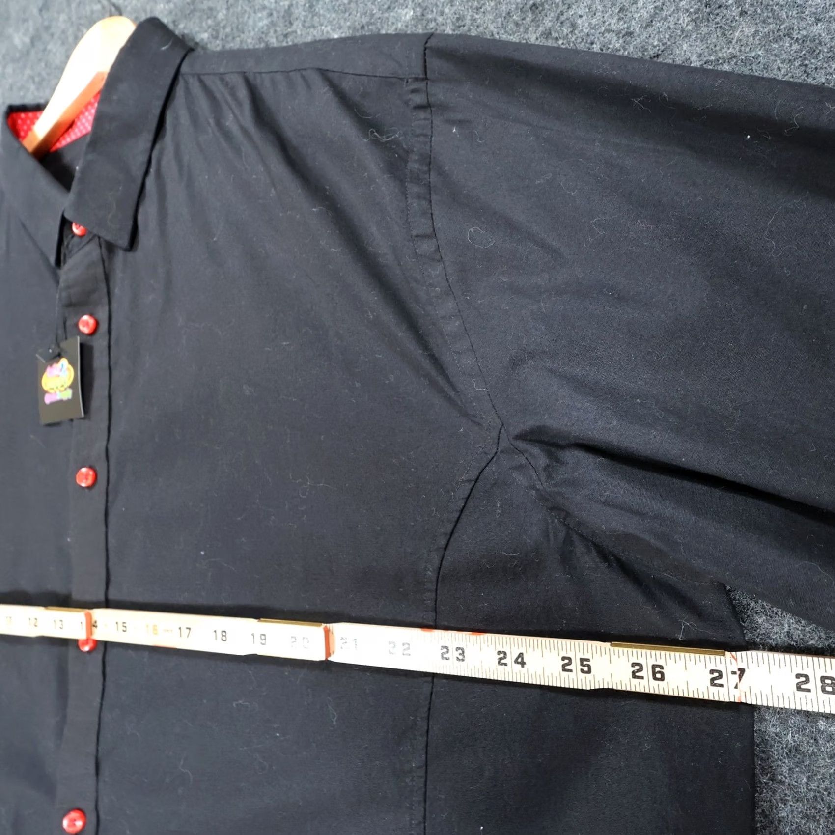 Vintage Alex Vando Button Down Shirt Mens XXL Black Trim Red Buttons Polka Dot Size US XXL / EU 58 / 5 - 3 Thumbnail