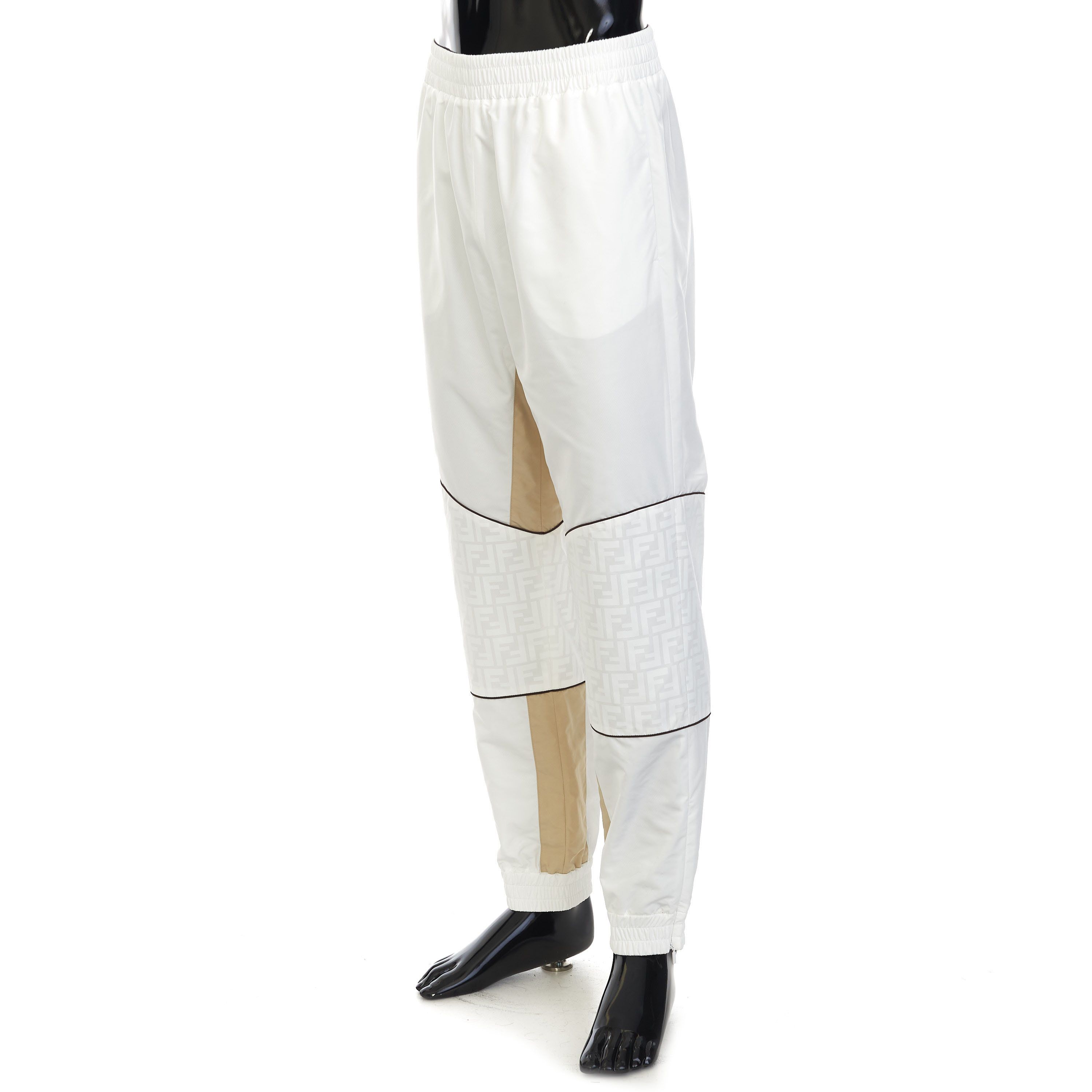 Fendi White Nylon Track Pants With FF Zucca Pattern Print Size S Size US 28 / EU 44 - 2 Thumbnail