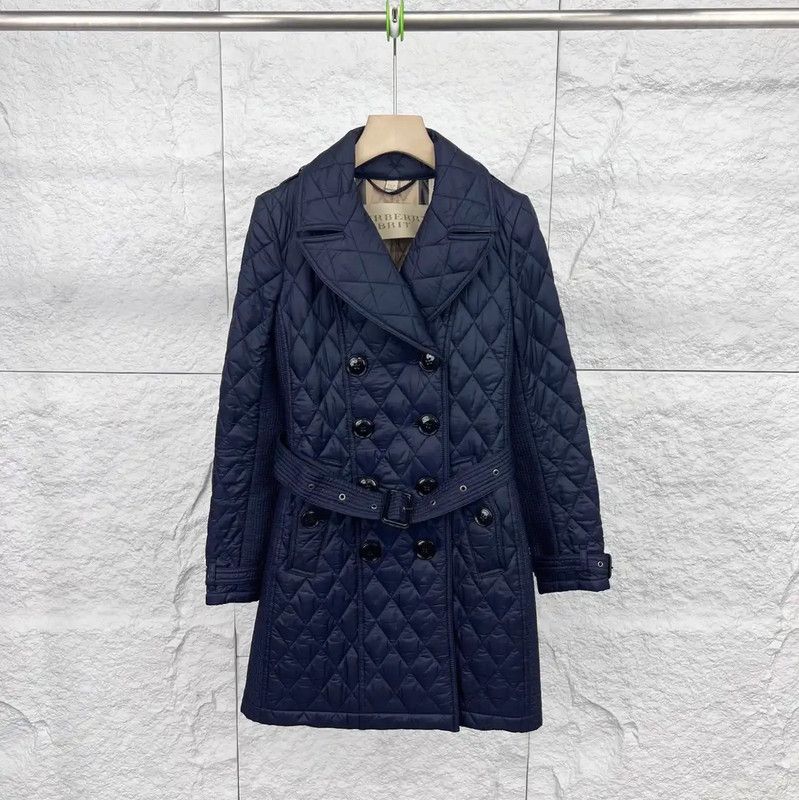 Burberry Burberry XS Navy Cotton Women's Coat Size XS / US 0-2 / IT 36-38 - 1 Thumbnail
